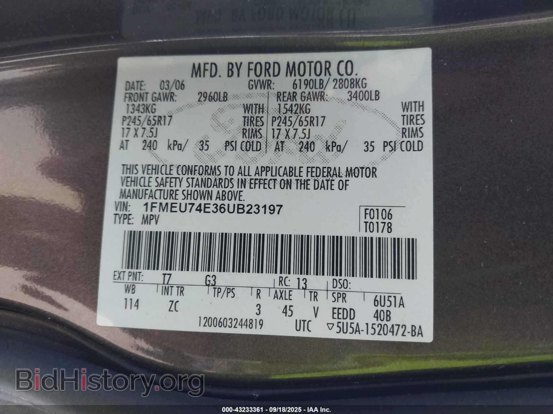 2006 FORD EXPLORER - VIN: 1FMEU74E36UB23197 - Photo 9