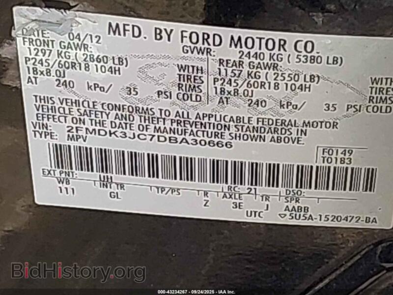 2013 Ford EDGE (VIN 2FMDK3JC7DBA30666) — photo 9 of 11