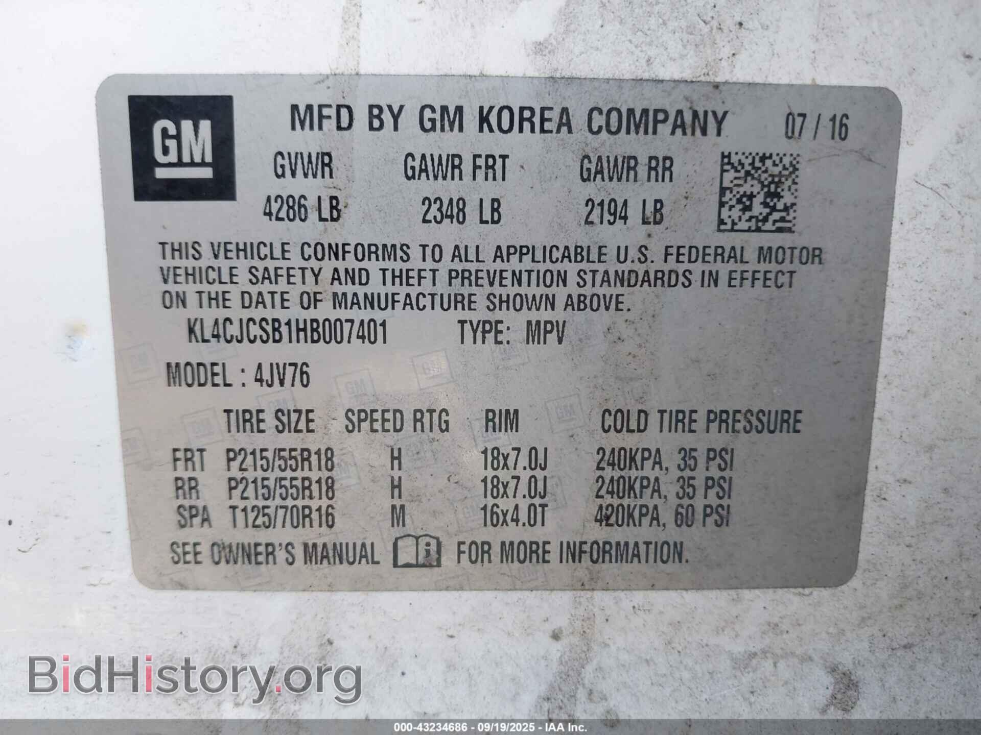 2017 BUICK ENCORE - VIN: KL4CJCSB1HB007401 - Photo 9