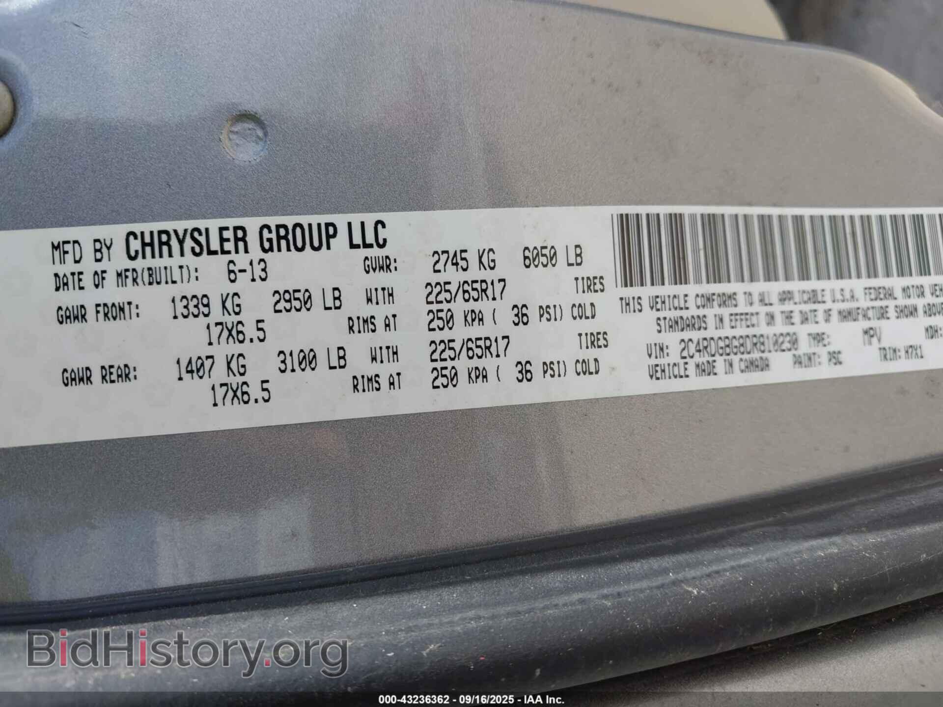 2013 DODGE GRAND CARAVAN - VIN: 2C4RDGBG8DR810230 - Фото 9