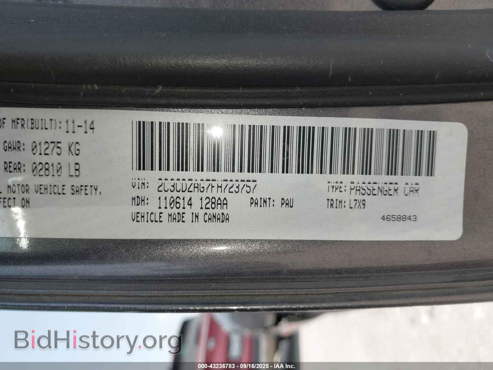 2015 DODGE CHALLENGER - VIN: 2C3CDZAG7FH723757 - Photo 9