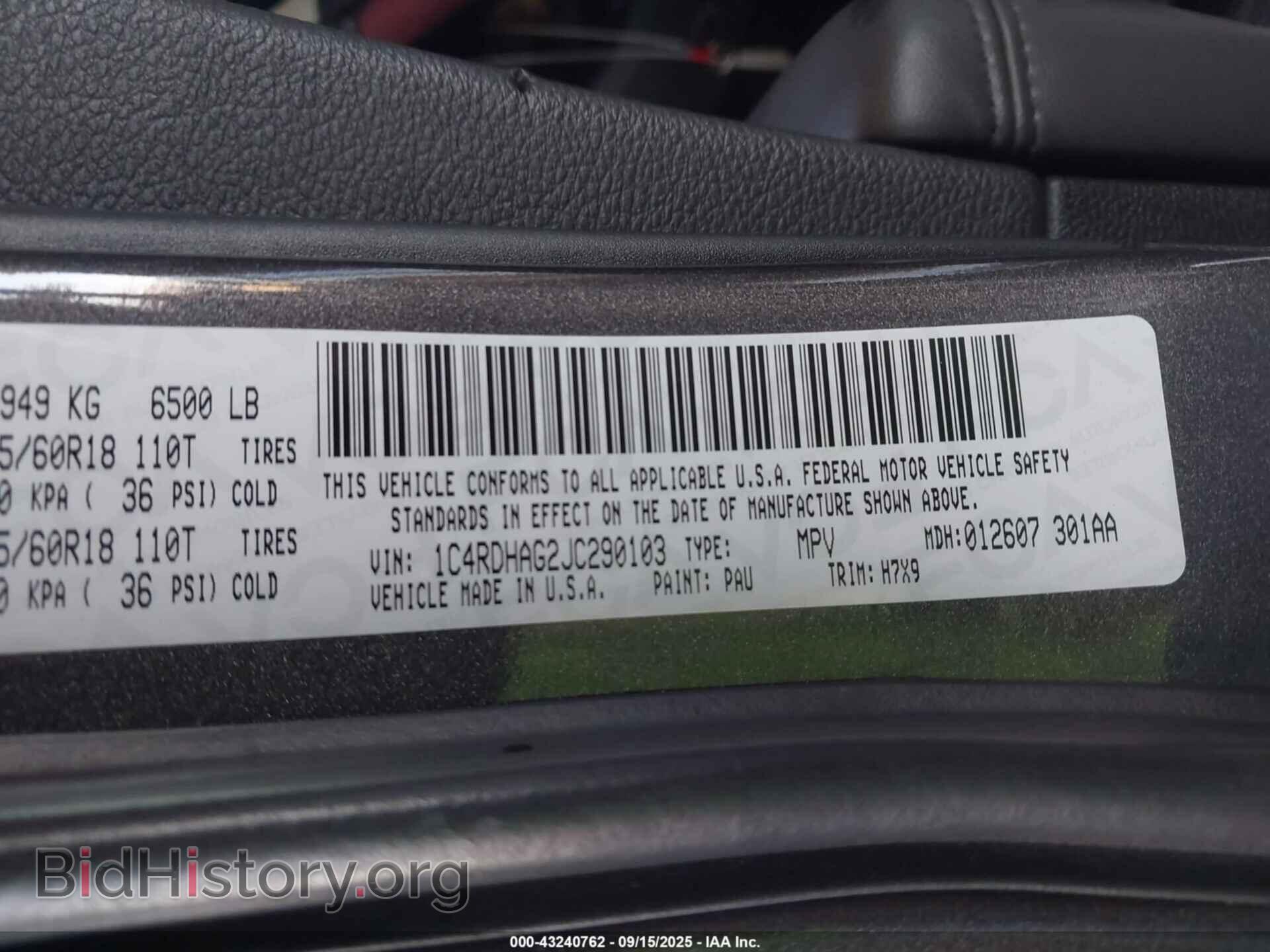 2018 DODGE DURANGO - VIN: 1C4RDHAG2JC290103 - Фото 9