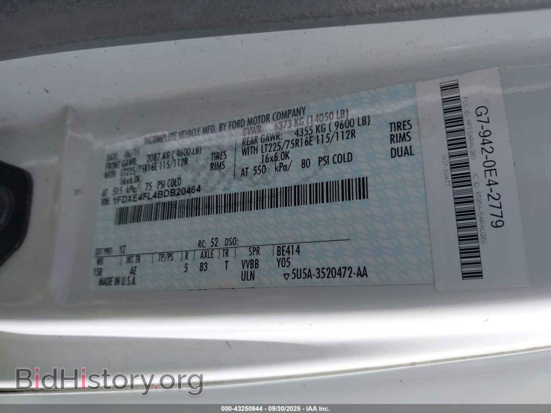 2011 FORD E-450 CUTAWAY - VIN: 1FDXE4FL4BDB20464 - Фото 9