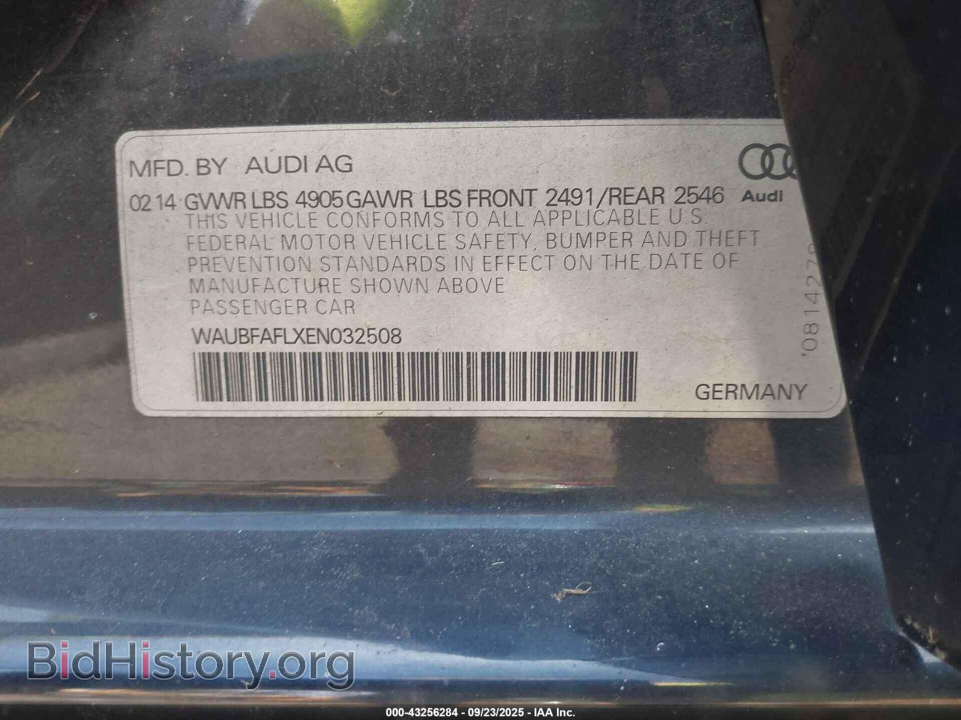 2014 AUDI A4 - VIN: WAUBFAFLXEN032508 - Фото 9