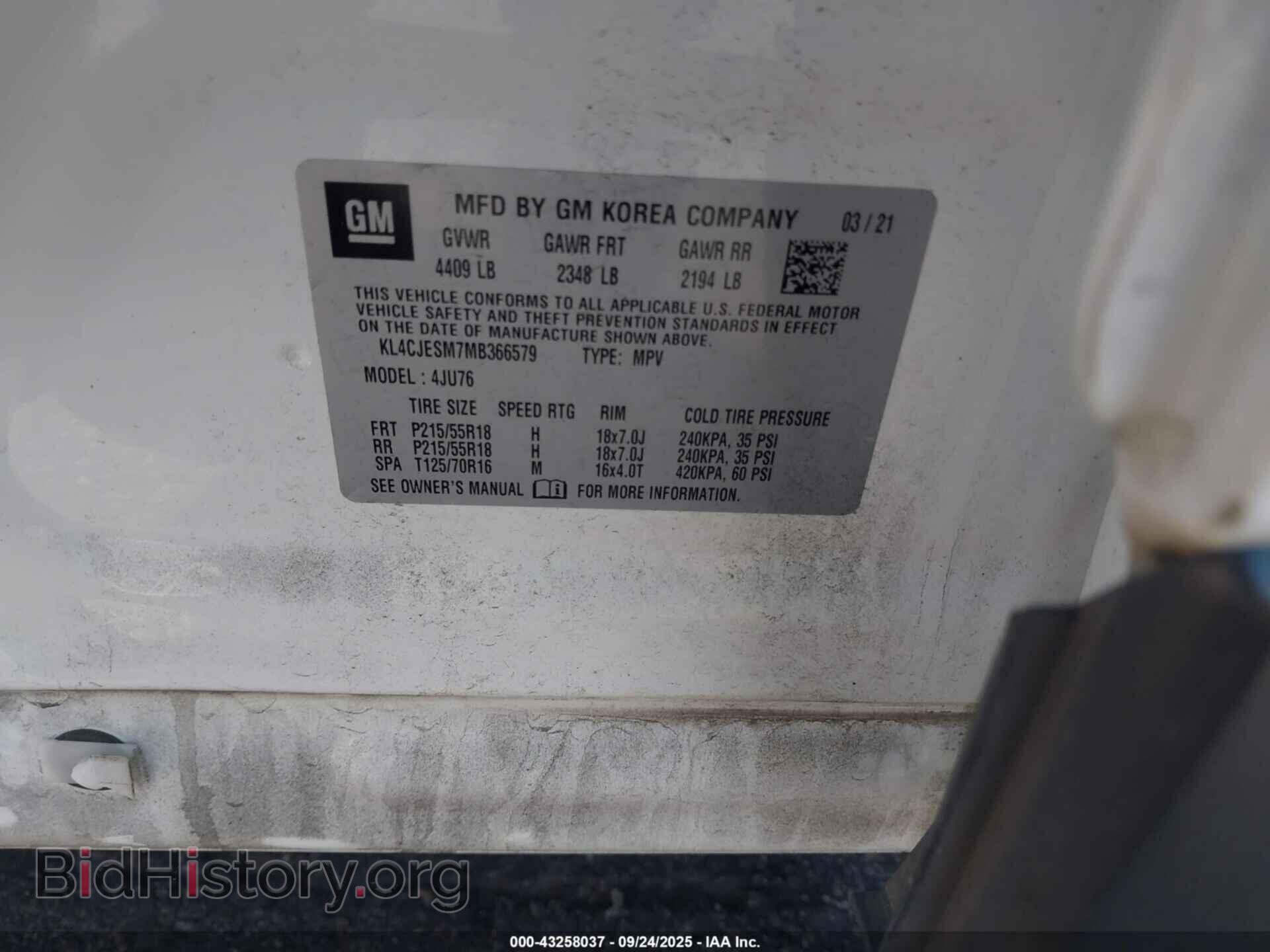 2021 BUICK ENCORE - VIN: KL4CJESM7MB366579 - Photo 9
