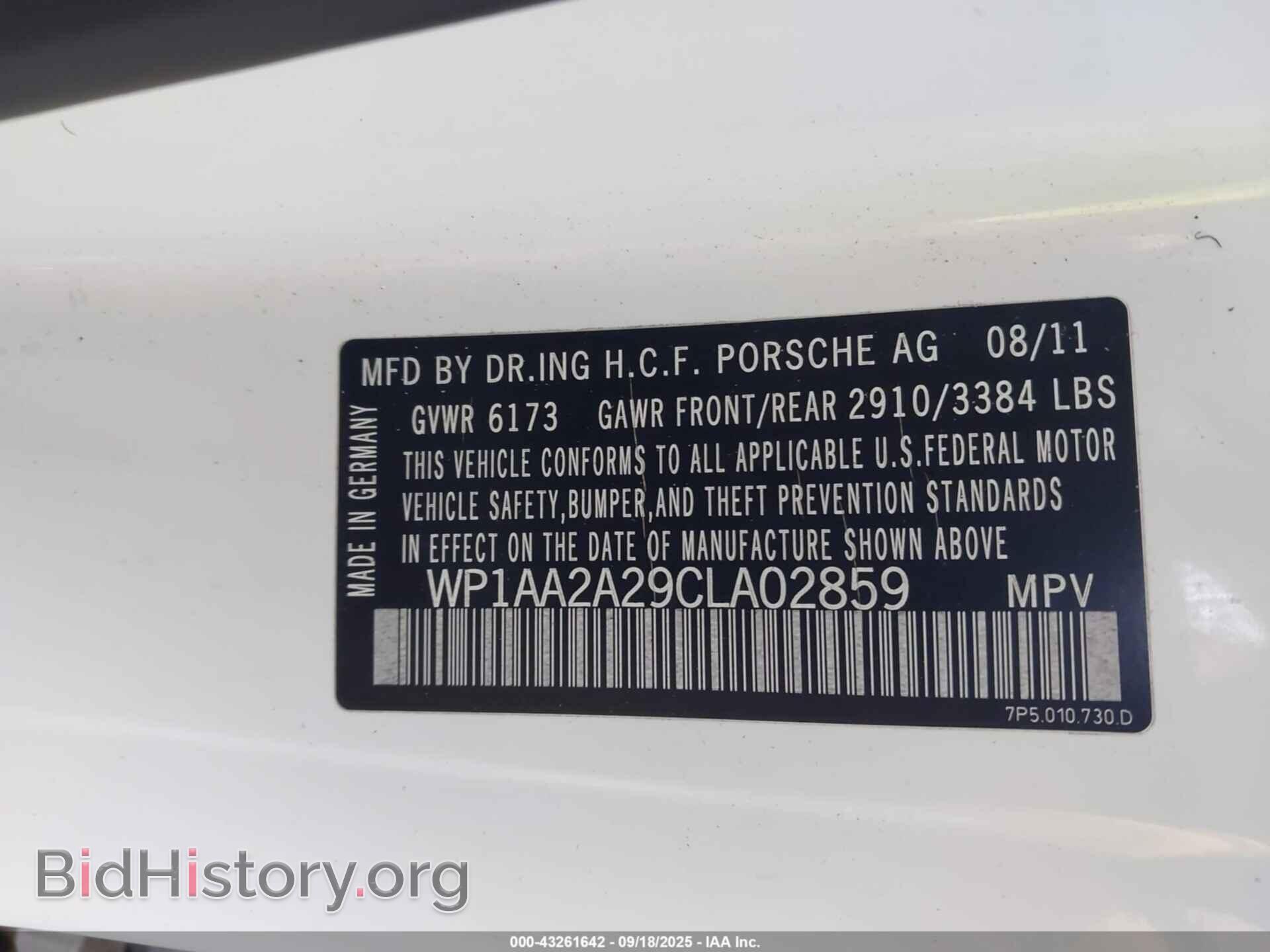 2012 PORSCHE CAYENNE - VIN: WP1AA2A29CLA02859 - Photo 9