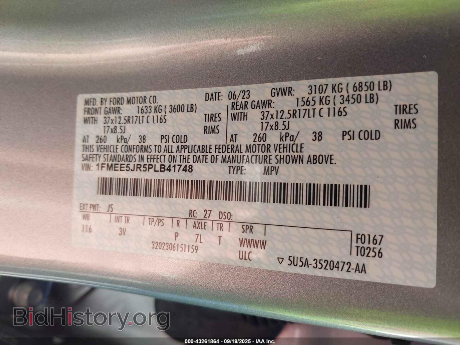 2023 FORD BRONCO - VIN: 1FMEE5JR5PLB41748 - Фото 9