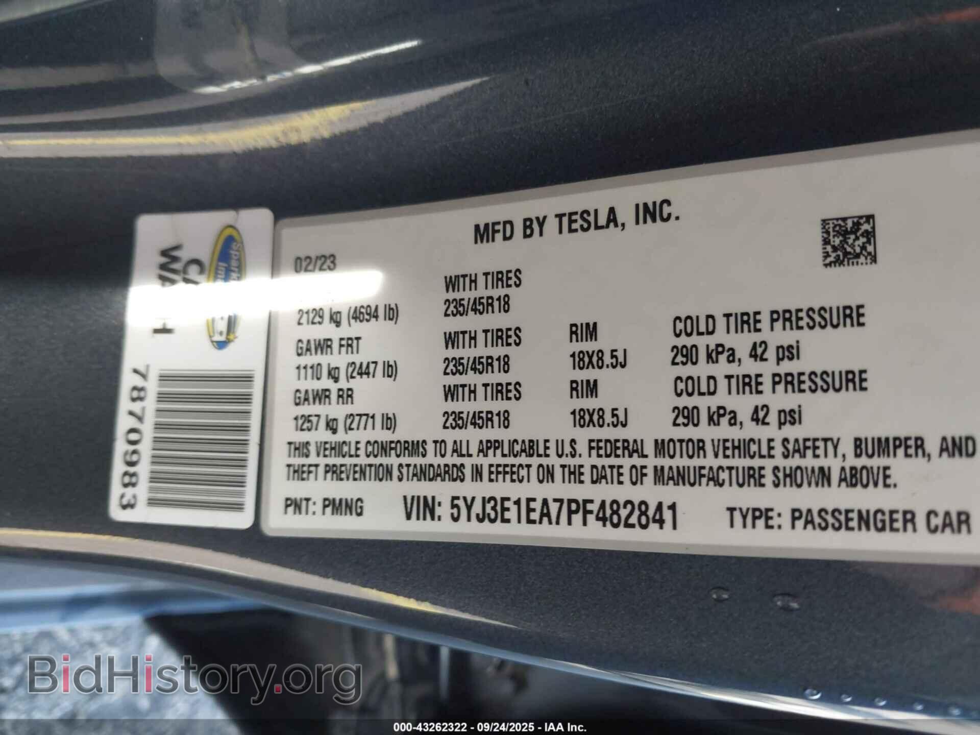 2023 TESLA MODEL 3 - VIN: 5YJ3E1EA7PF482841 - Фото 9