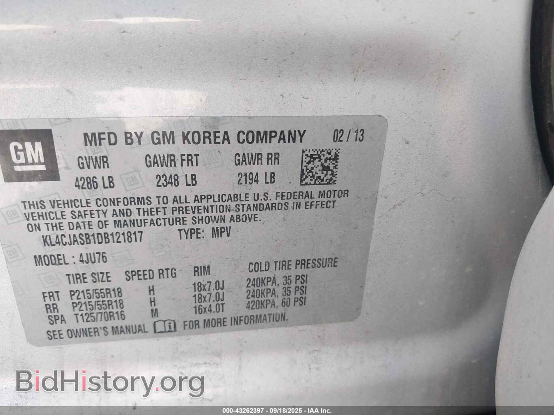 2013 BUICK ENCORE - VIN: KL4CJASB1DB121817 - Фото 9