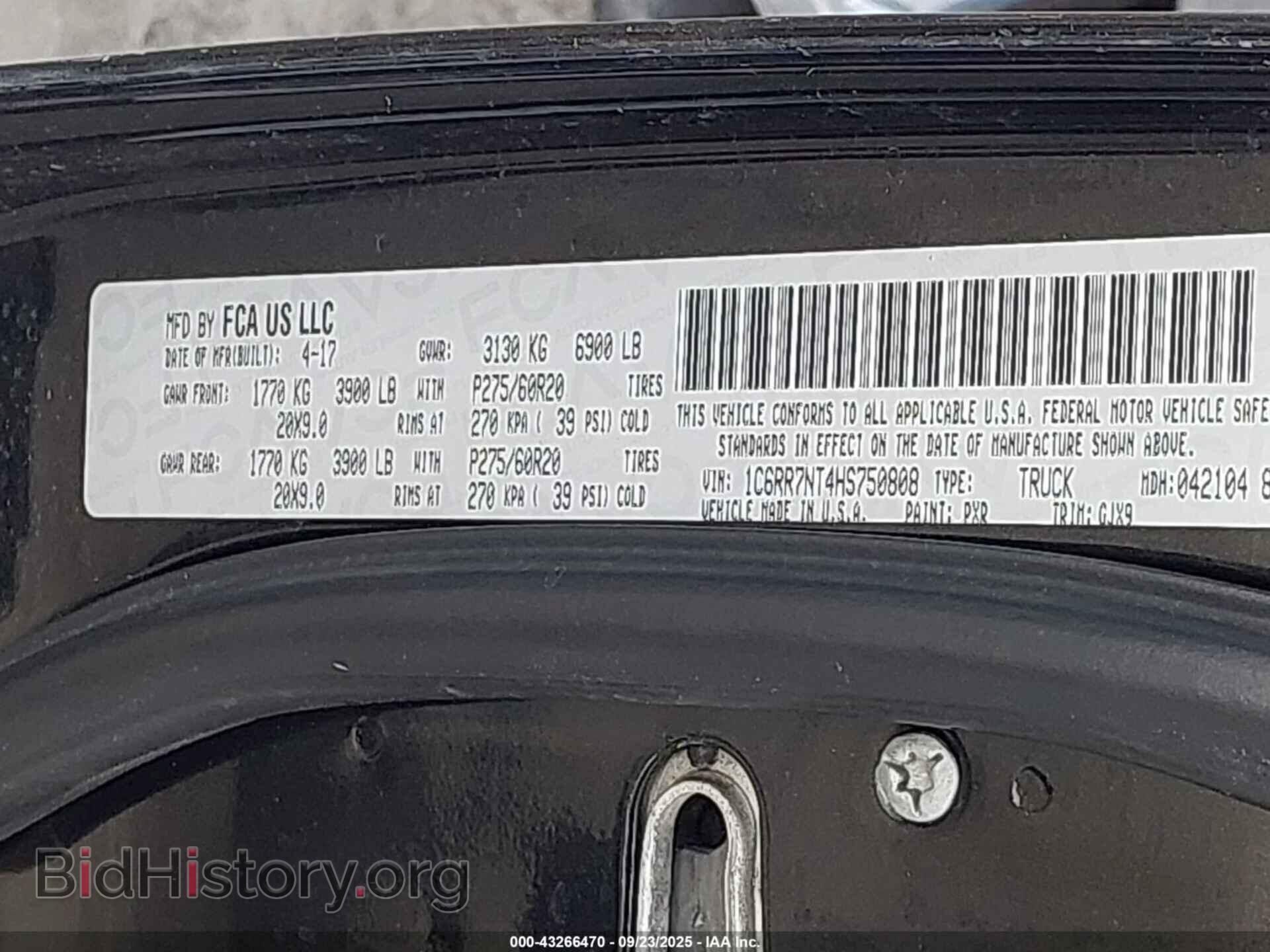 2017 RAM 1500 - VIN: 1C6RR7NT4HS750808 - Фото 9
