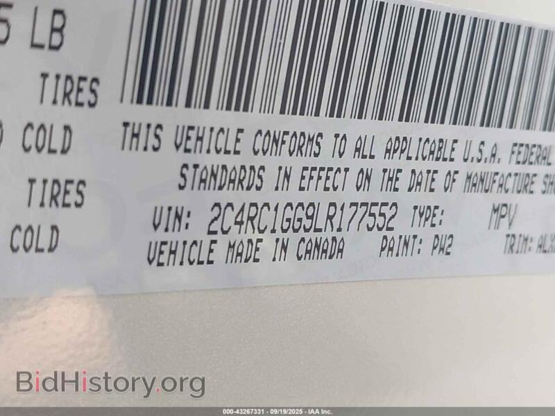 2020 Chrysler PACIFICA (VIN 2C4RC1GG9LR177552) — photo 9 of 15