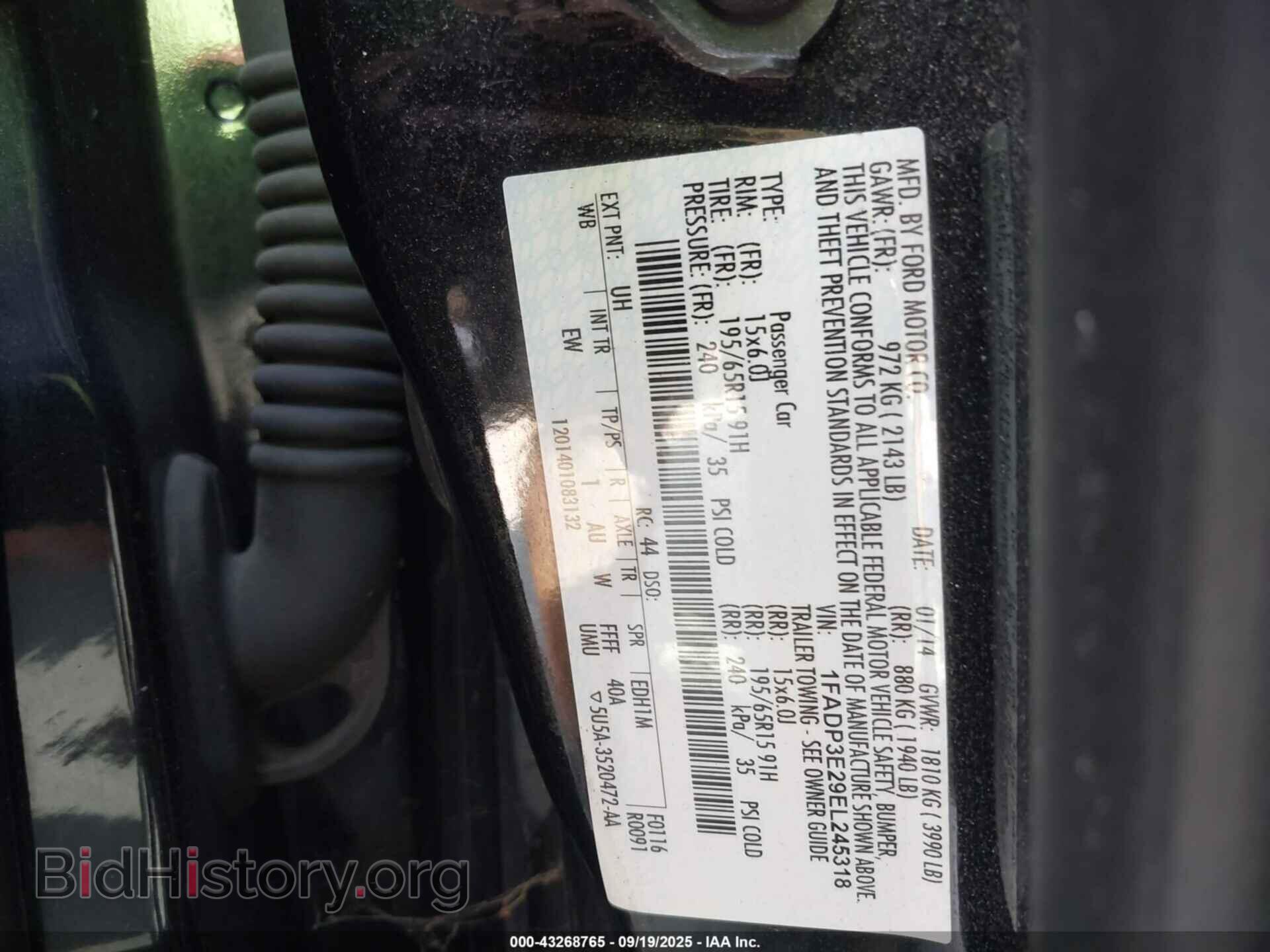 2014 FORD FOCUS - VIN: 1FADP3E29EL245318 - Фото 9