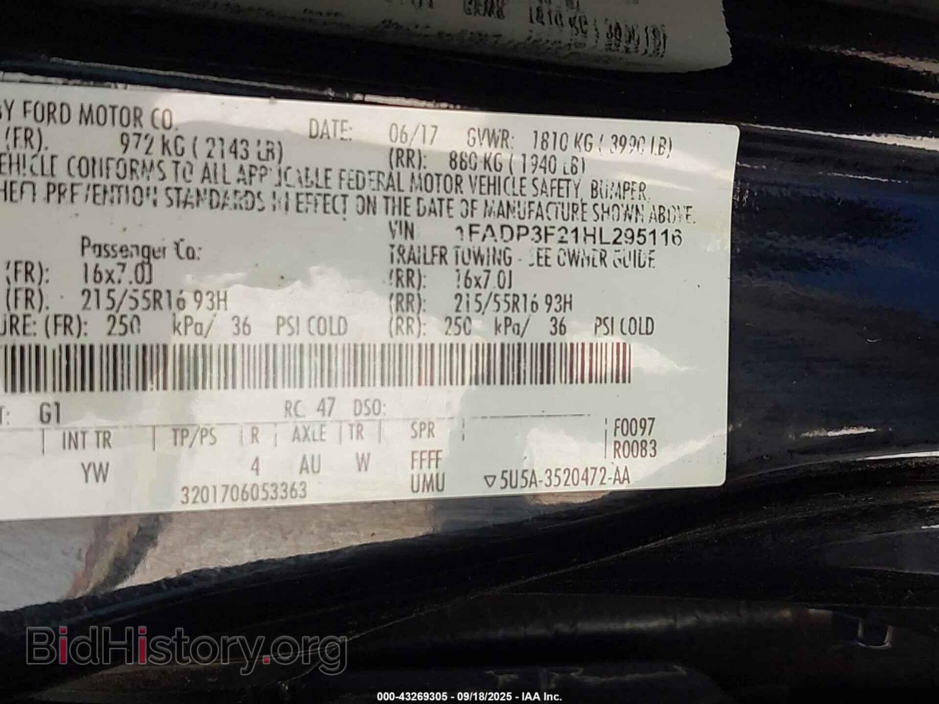 2017 FORD FOCUS - VIN: 1FADP3F21HL295116 - Фото 9