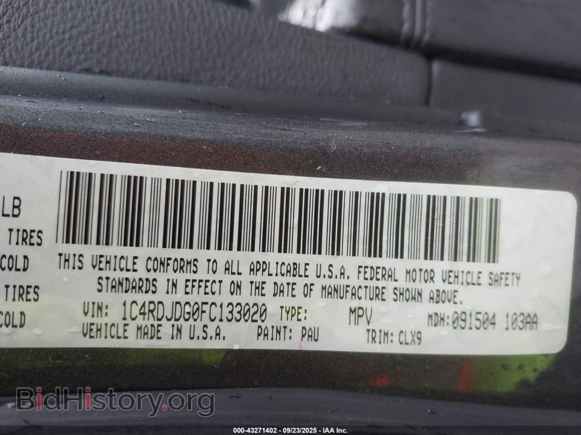 2015 DODGE DURANGO - VIN: 1C4RDJDG0FC133020 - Photo 9