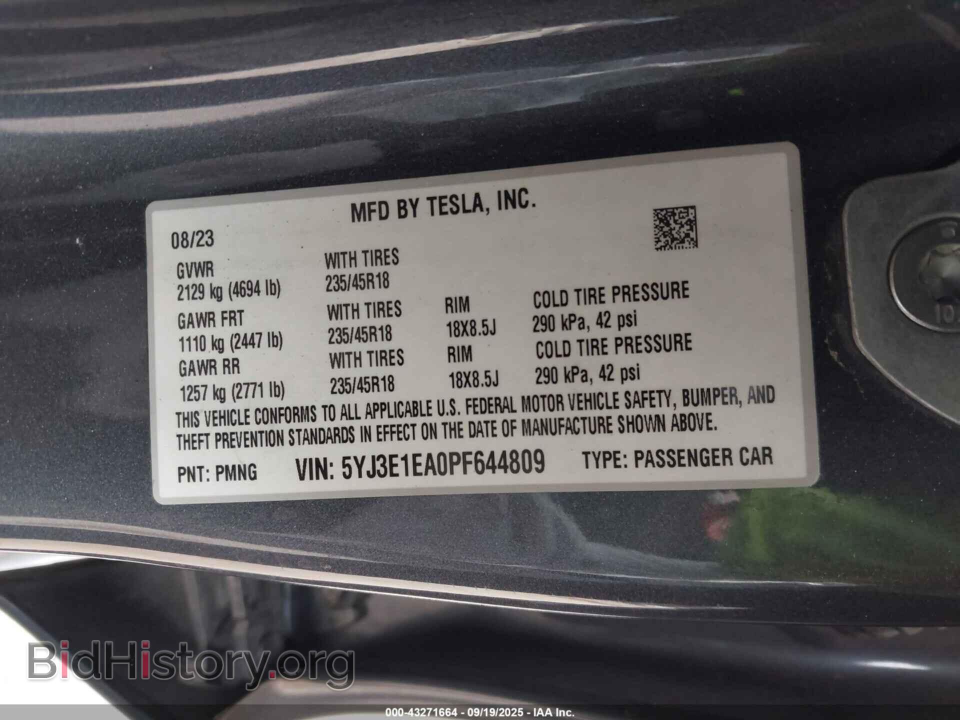 2023 TESLA MODEL 3 - VIN: 5YJ3E1EA0PF644809 - Photo 9