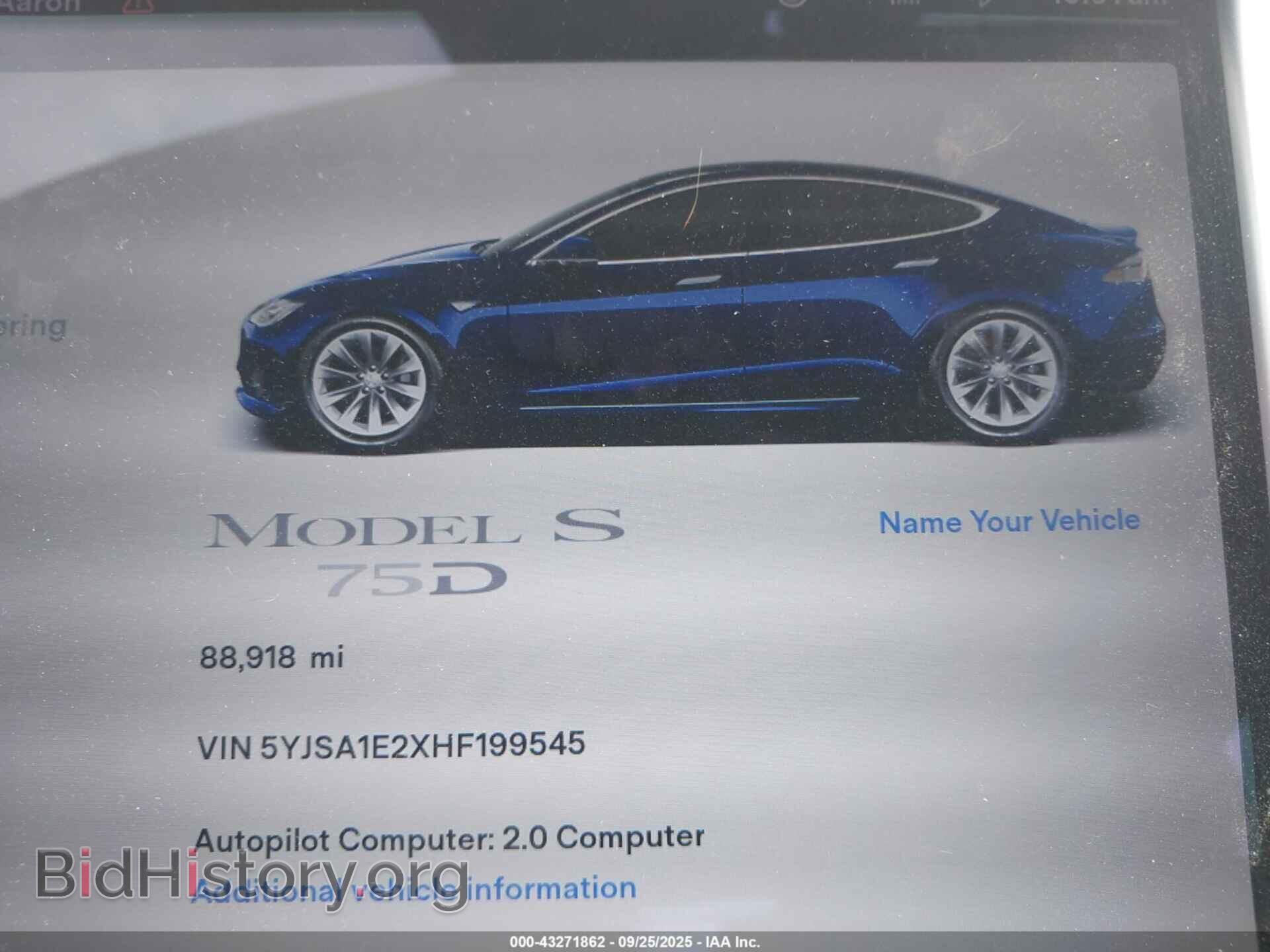 2017 TESLA MODEL S - VIN: 5YJSA1E2XHF199545 - Фото 16