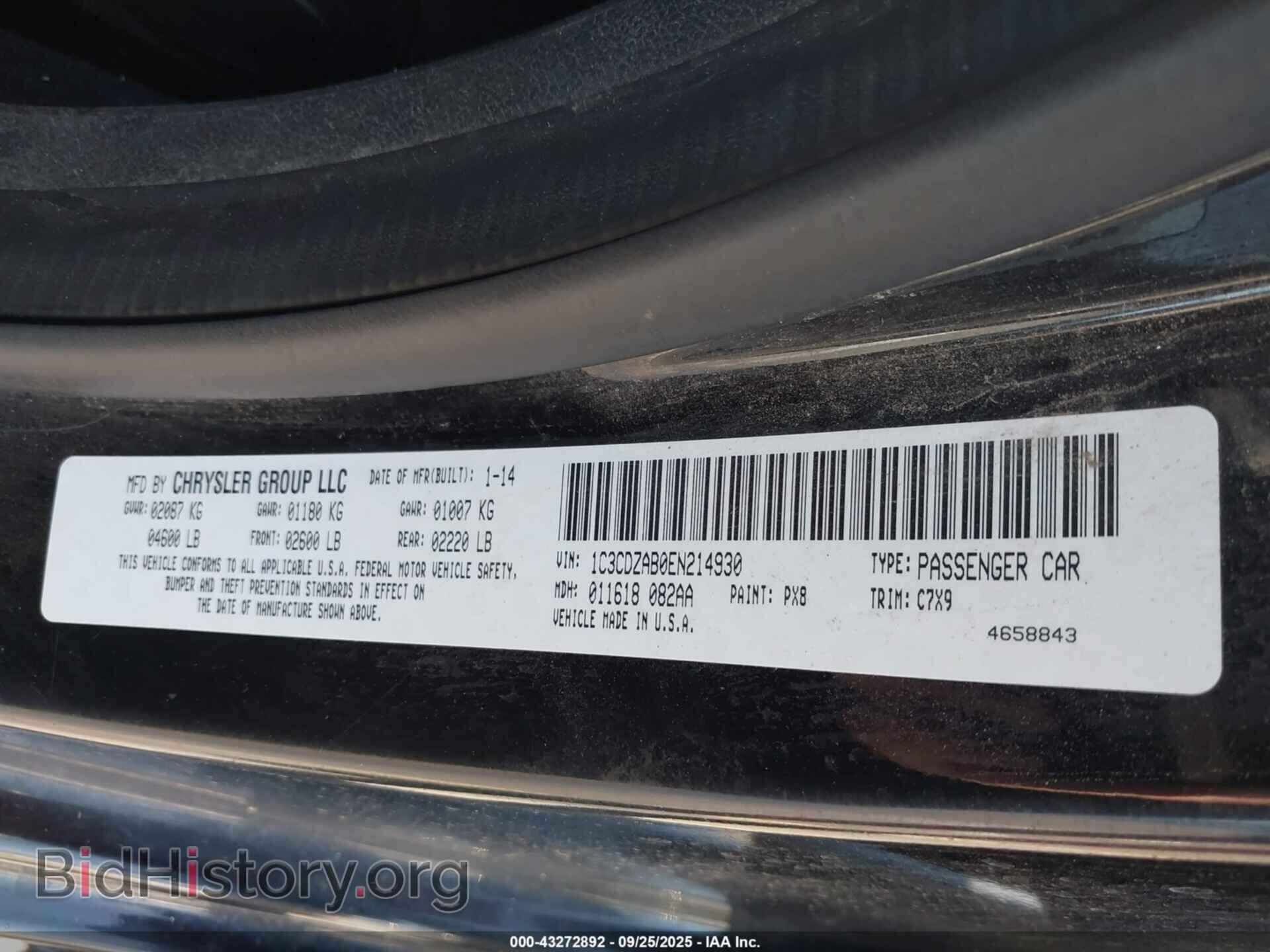2014 DODGE AVENGER - VIN: 1C3CDZAB0EN214930 - Фото 9