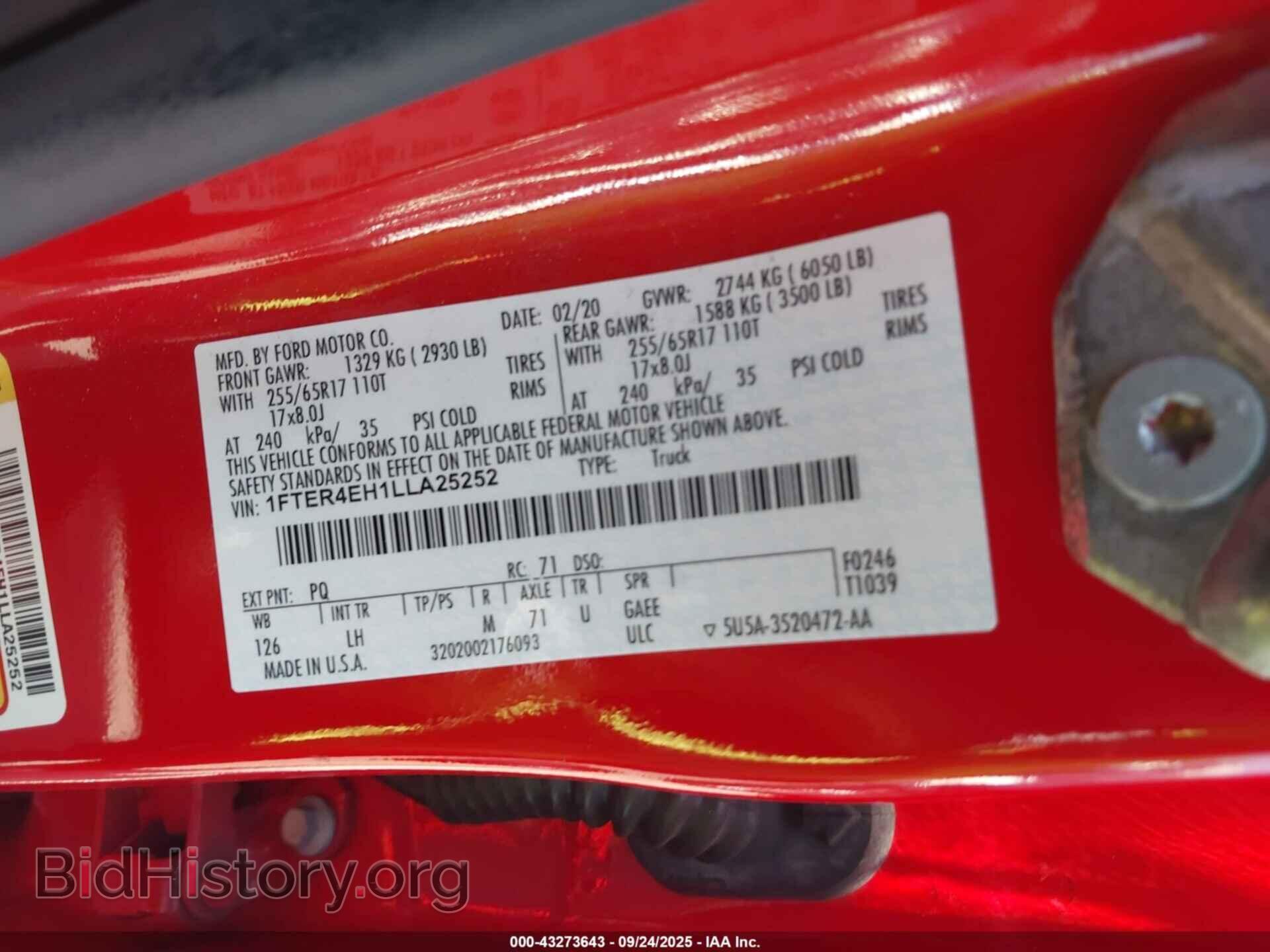 2020 FORD RANGER - VIN: 1FTER4EH1LLA25252 - Фото 9