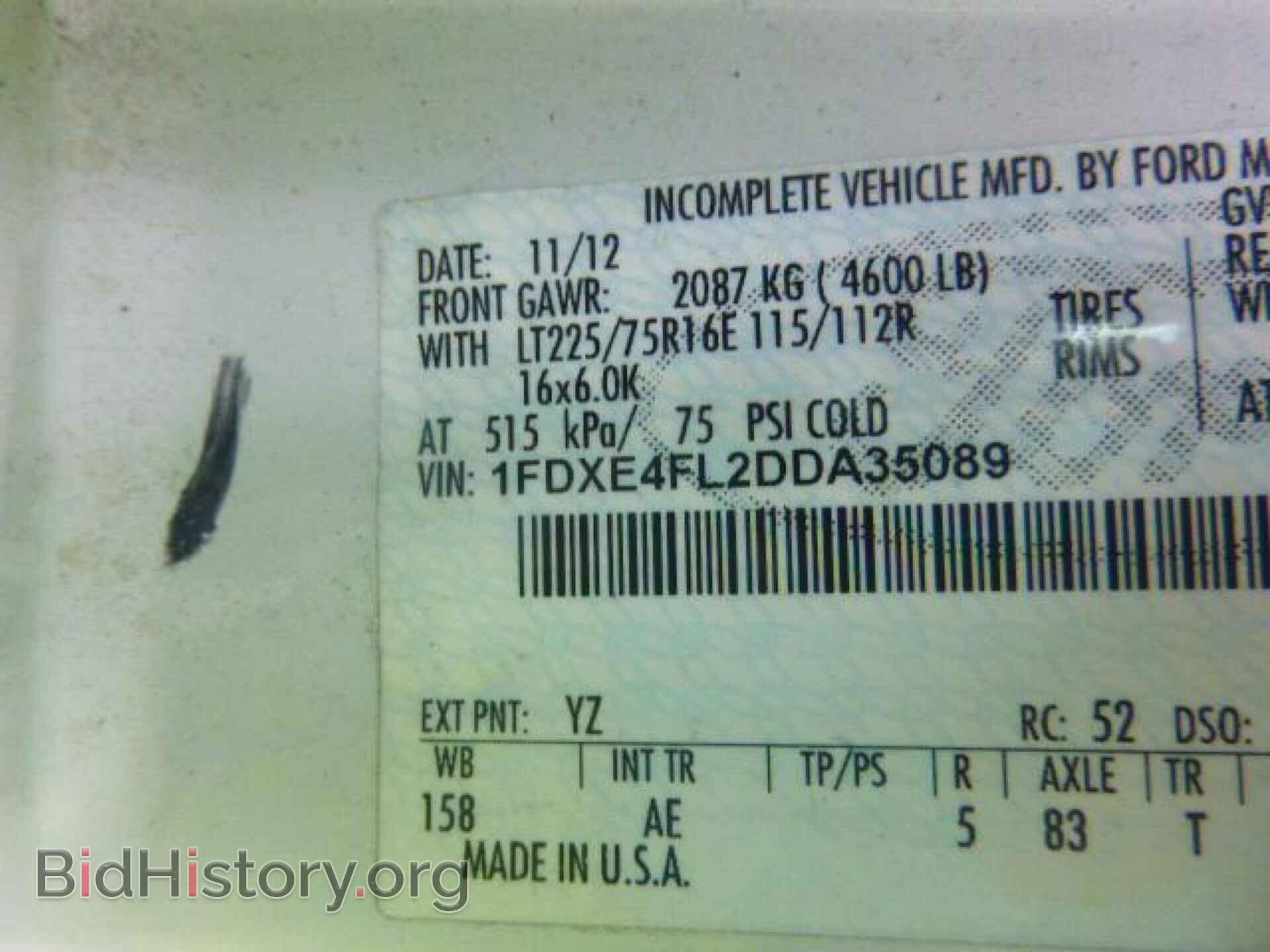 2013 FORD ECONOLINE - VIN: 1FDXE4FL2DDA35089 - Фото 2