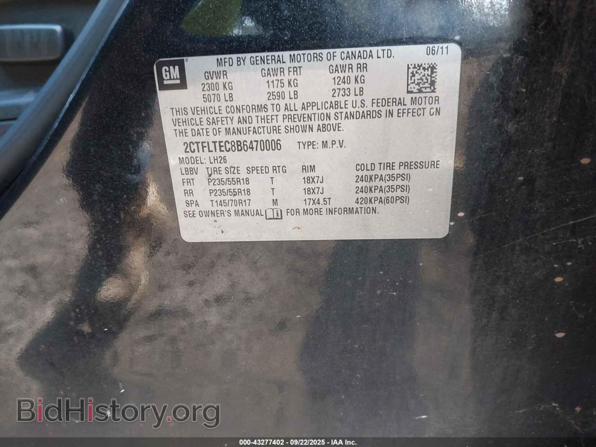 2011 GMC TERRAIN - VIN: 2CTFLTEC8B6470006 - Photo 9