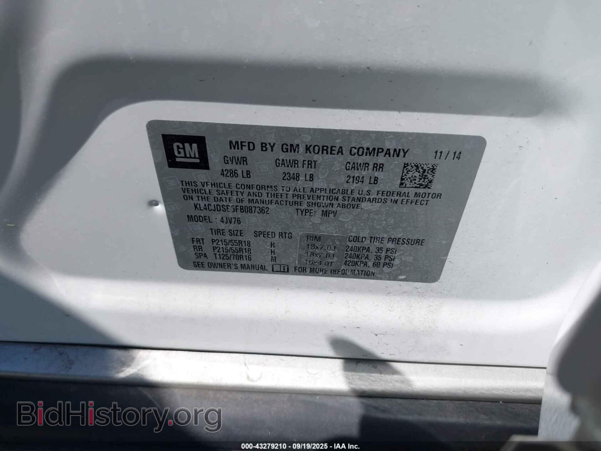 2015 BUICK ENCORE - VIN: KL4CJDSB6FB087362 - Photo 9