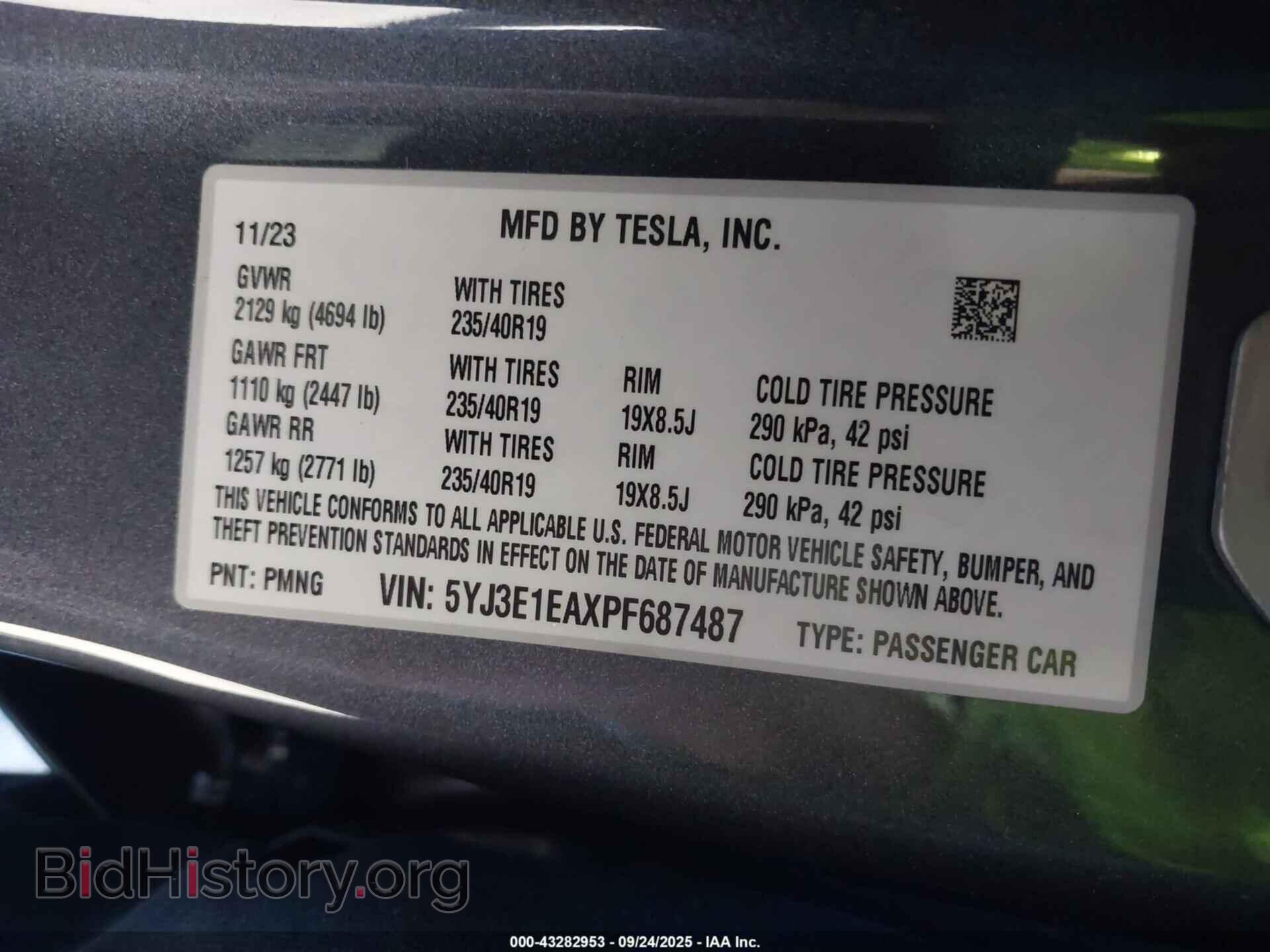 2023 TESLA MODEL 3 - VIN: 5YJ3E1EAXPF687487 - Фото 9