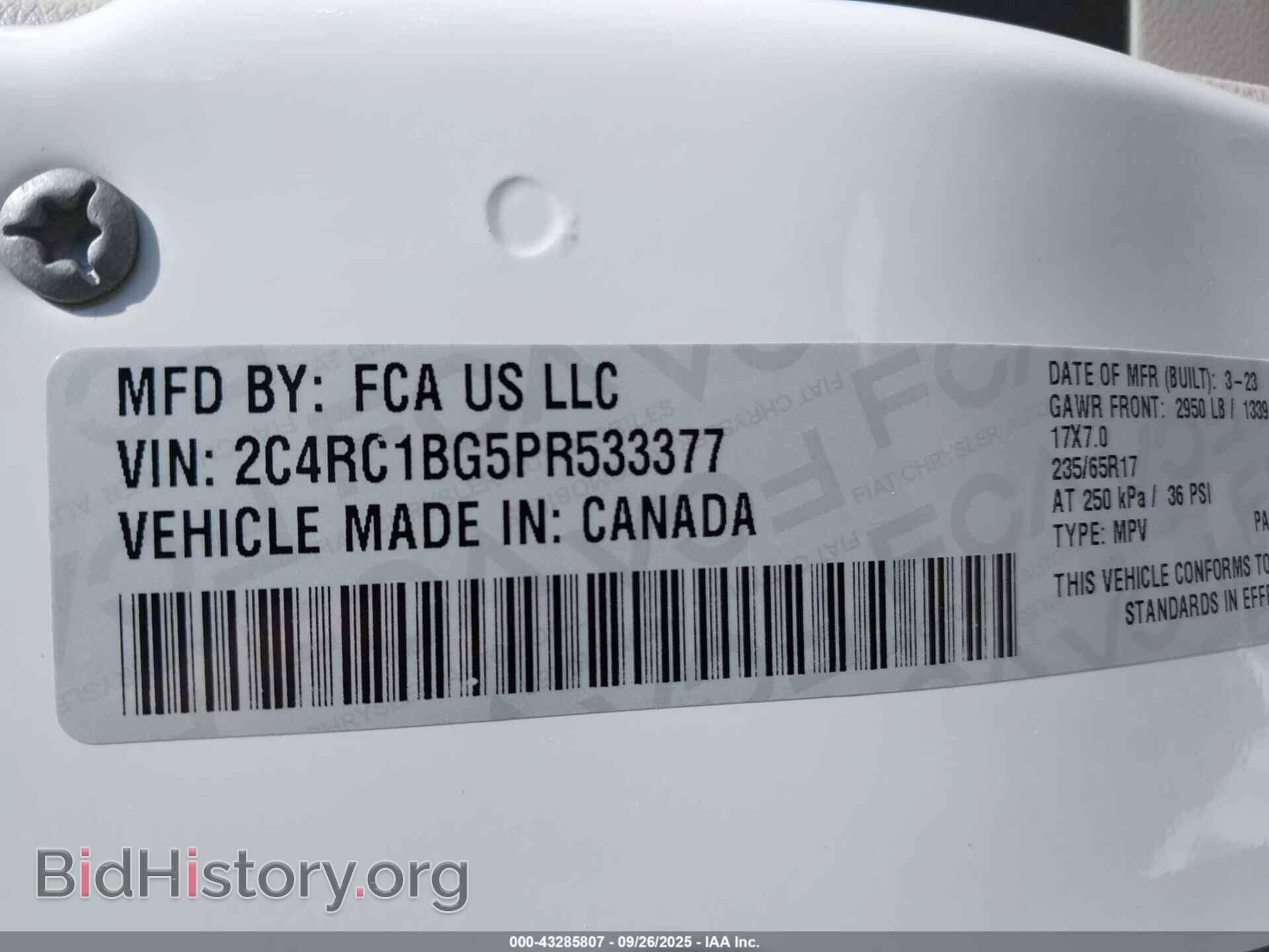2023 CHRYSLER PACIFICA - VIN: 2C4RC1BG5PR533377 - Photo 9