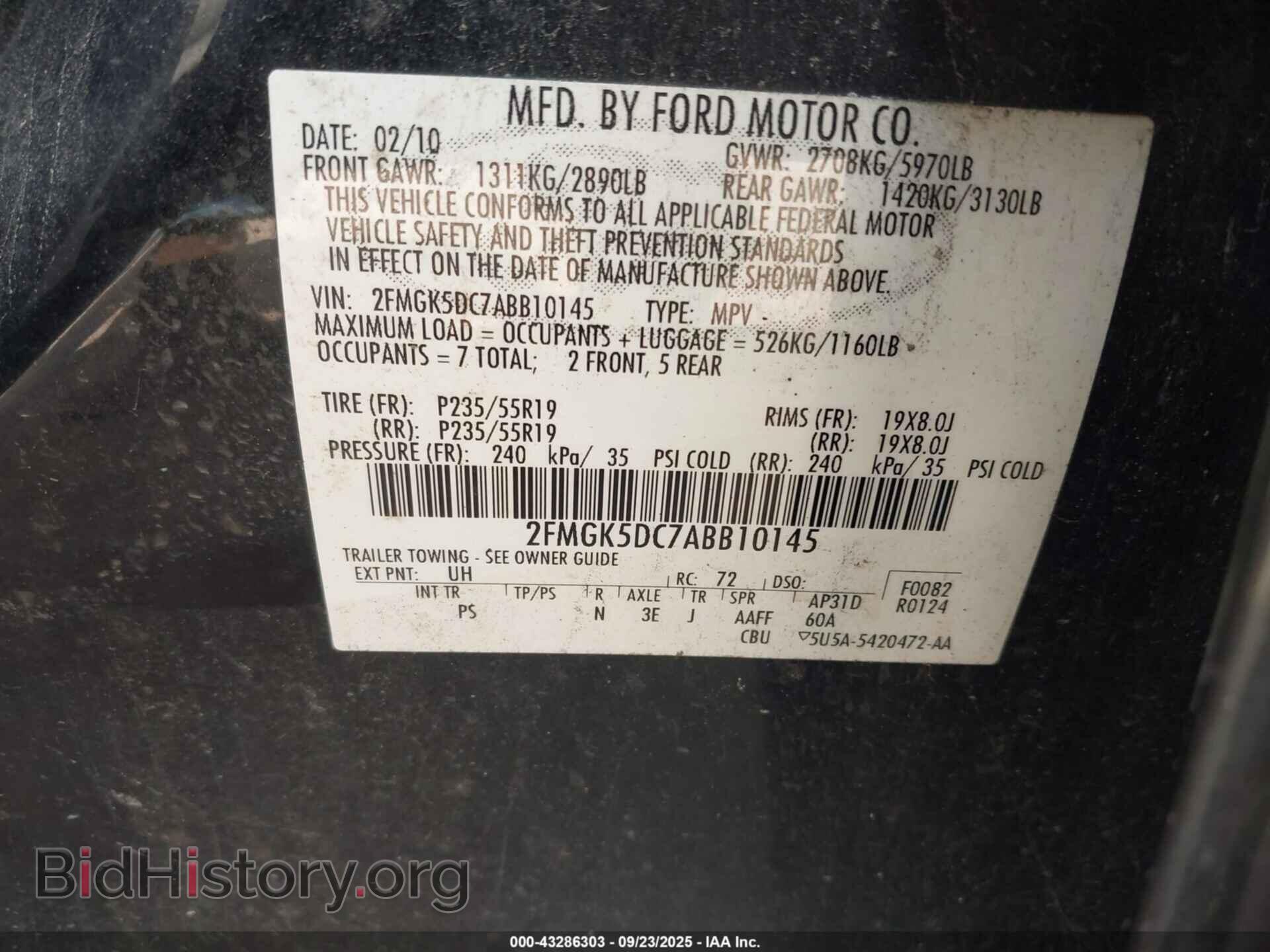 2010 FORD FLEX - VIN: 2FMGK5DC7ABB10145 - Photo 9