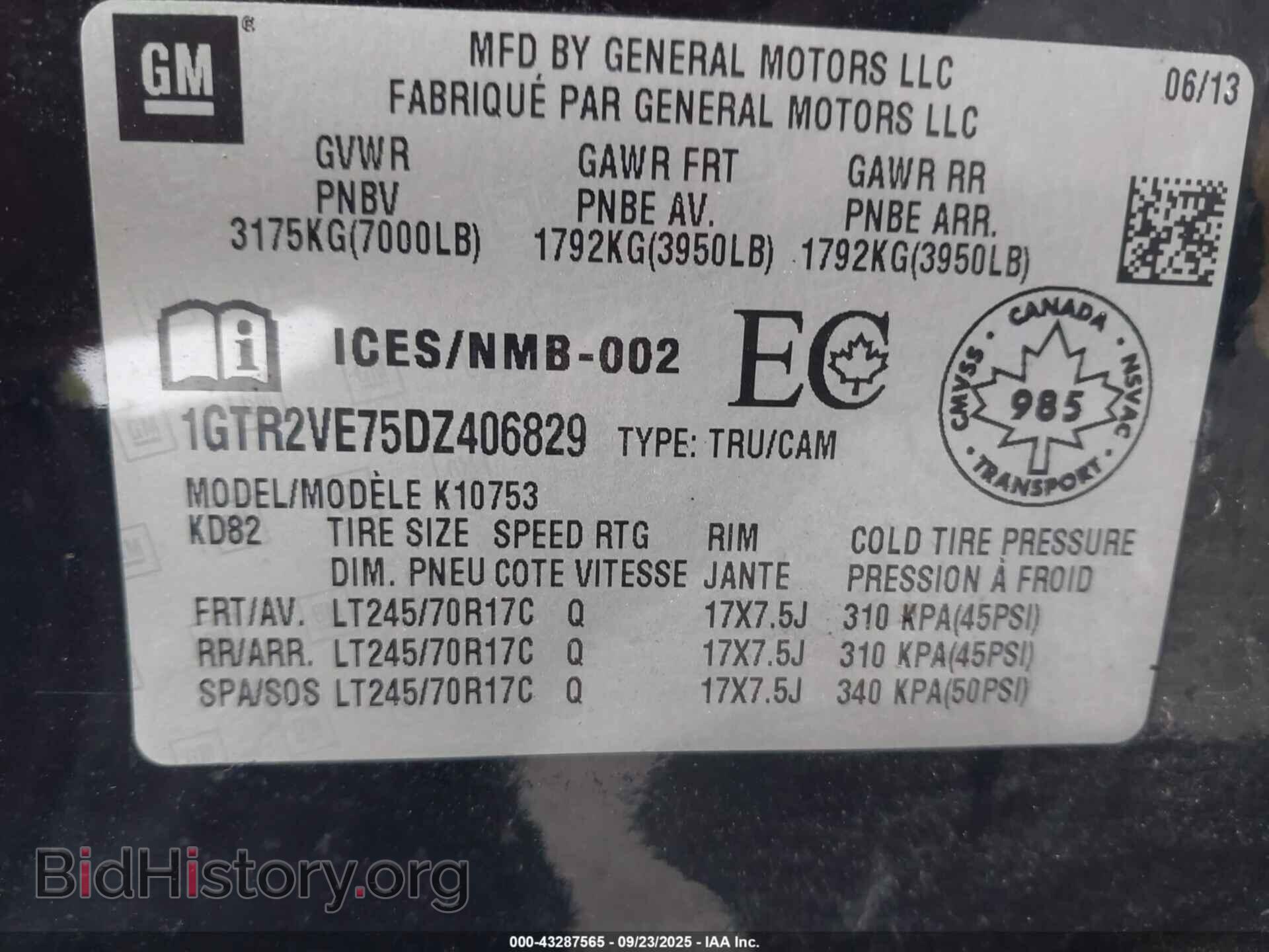 2013 GMC SIERRA 1500 - VIN: 1GTR2VE75DZ406829 - Фото 9