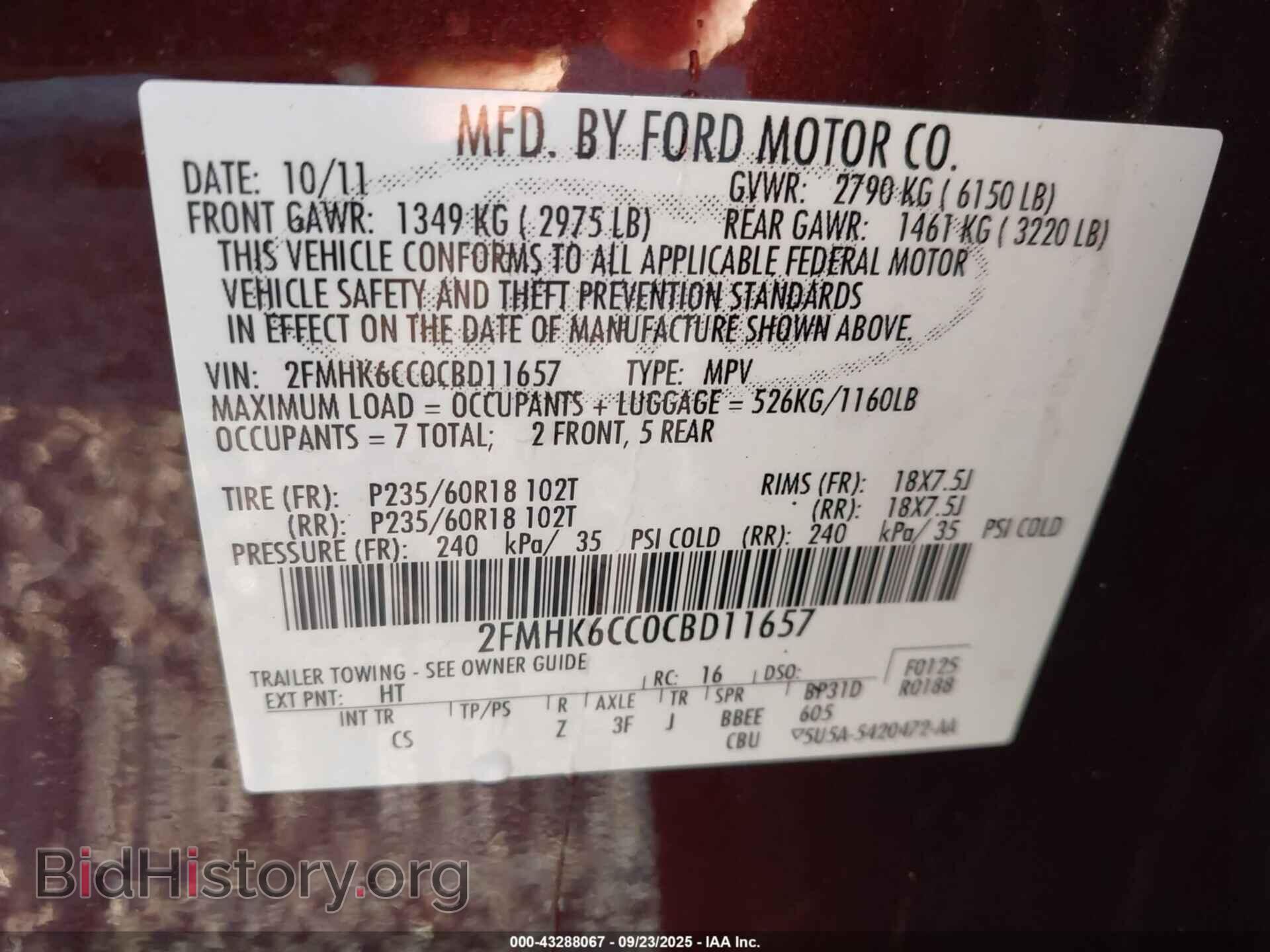 2012 FORD FLEX - VIN: 2FMHK6CC0CBD11657 - Photo 9