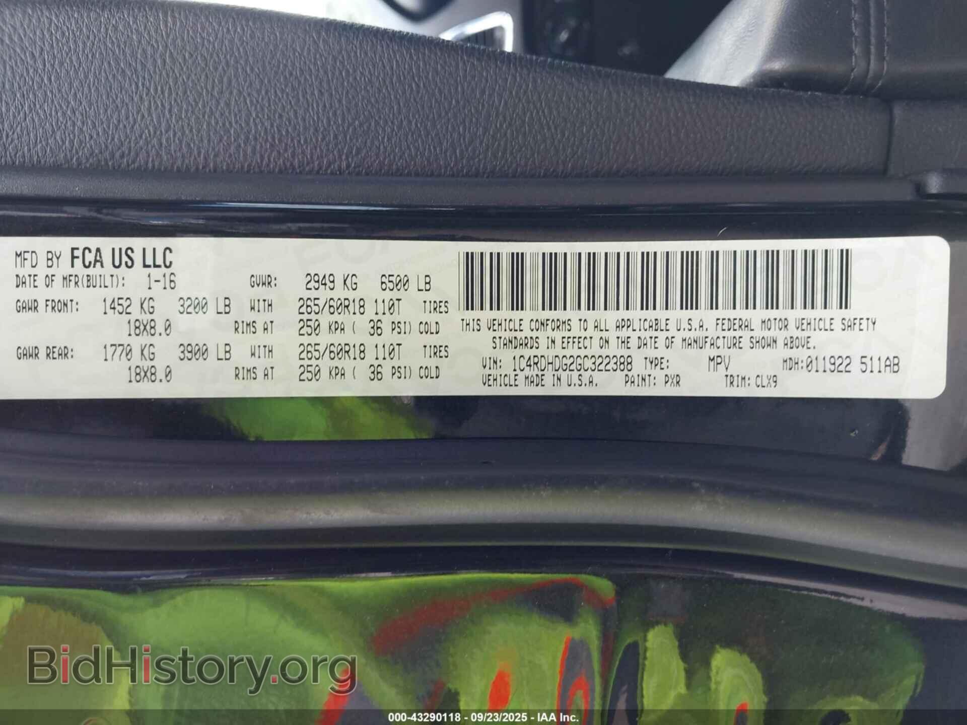 2016 DODGE DURANGO - VIN: 1C4RDHDG2GC322388 - Фото 9