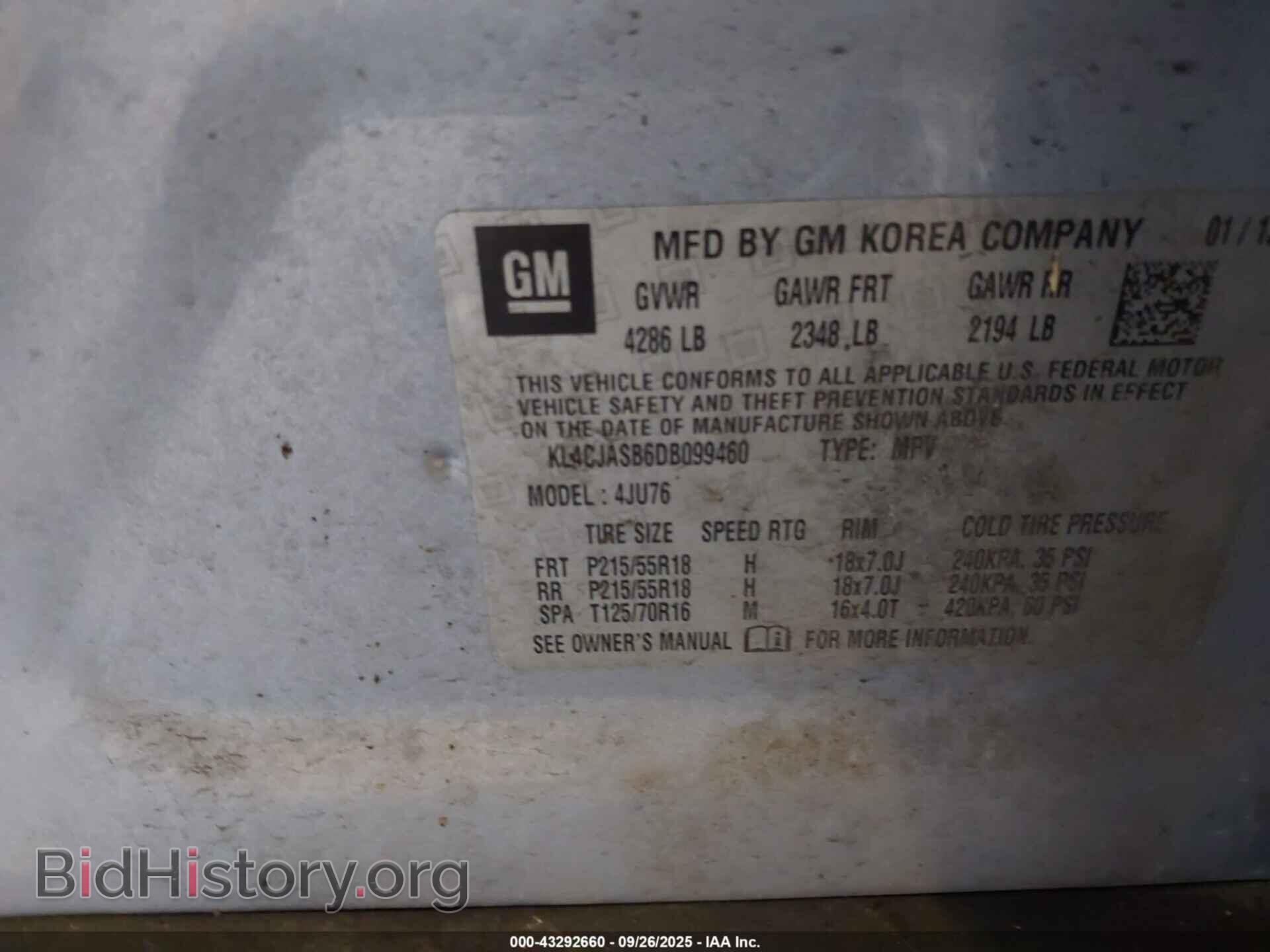 2013 BUICK ENCORE - VIN: KL4CJASB6DB099460 - Фото 9