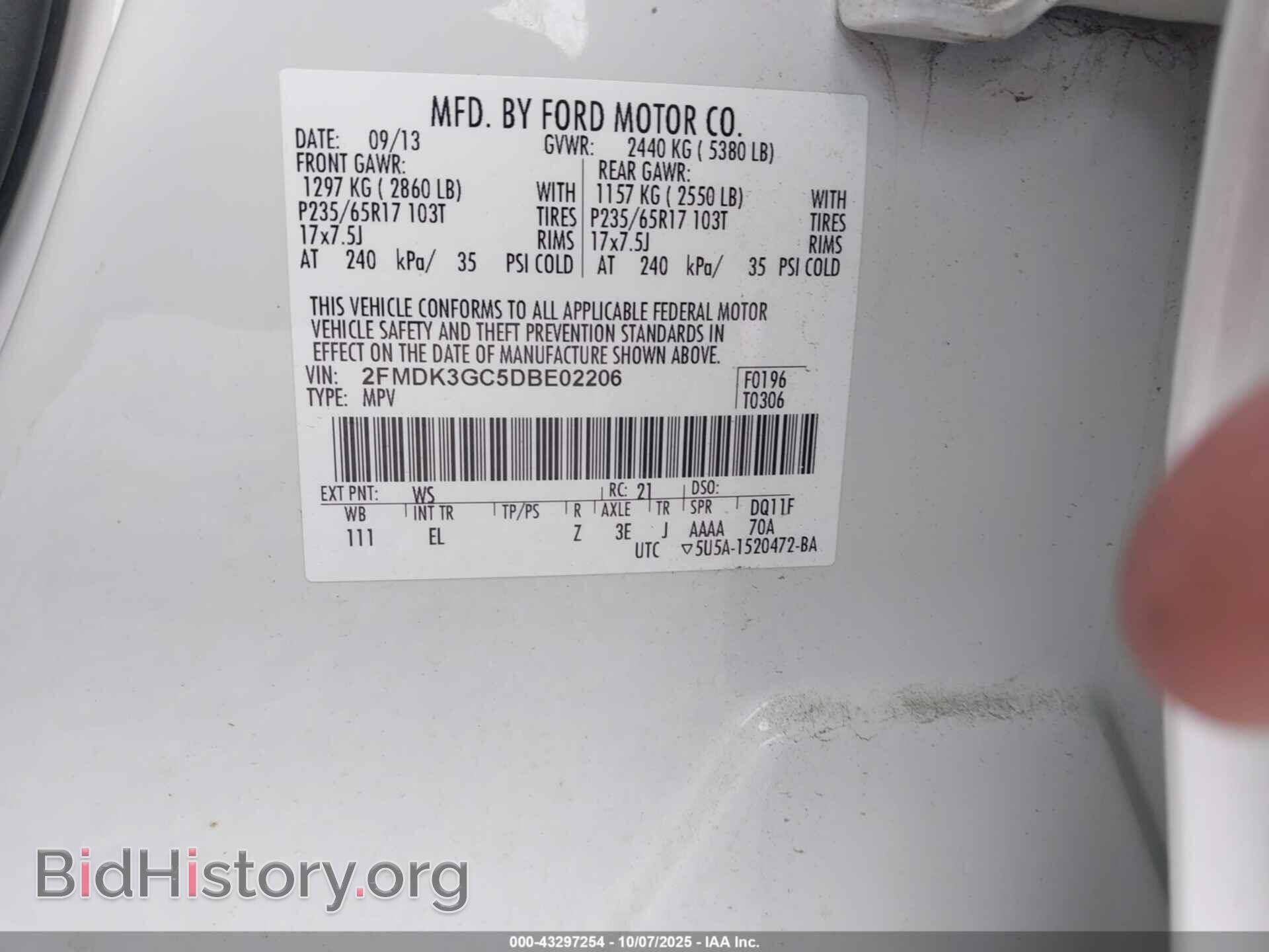 2013 FORD EDGE - VIN: 2FMDK3GC5DBE02206 - Photo 9