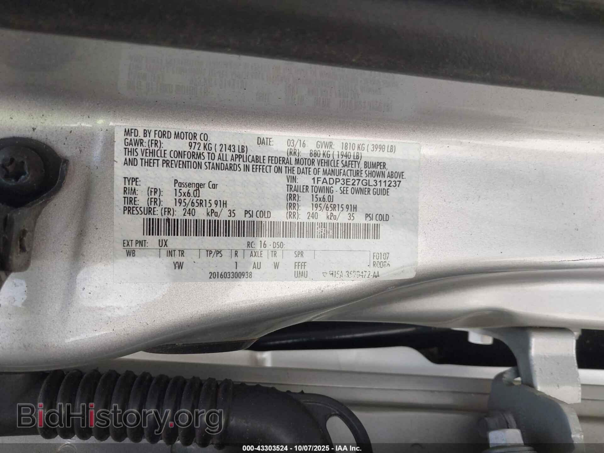 2016 FORD FOCUS - VIN: 1FADP3E27GL311237 - Photo 9