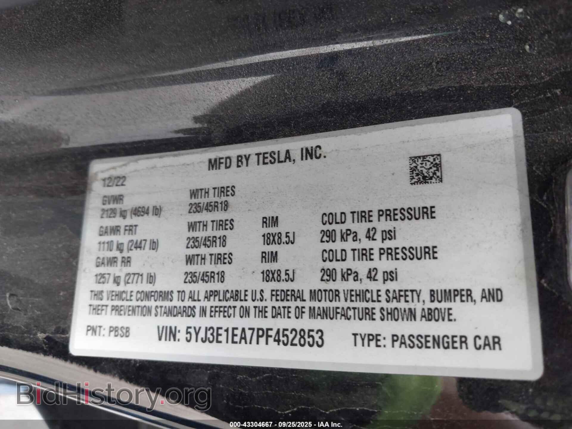 2023 TESLA MODEL 3 - VIN: 5YJ3E1EA7PF452853 - Фото 9