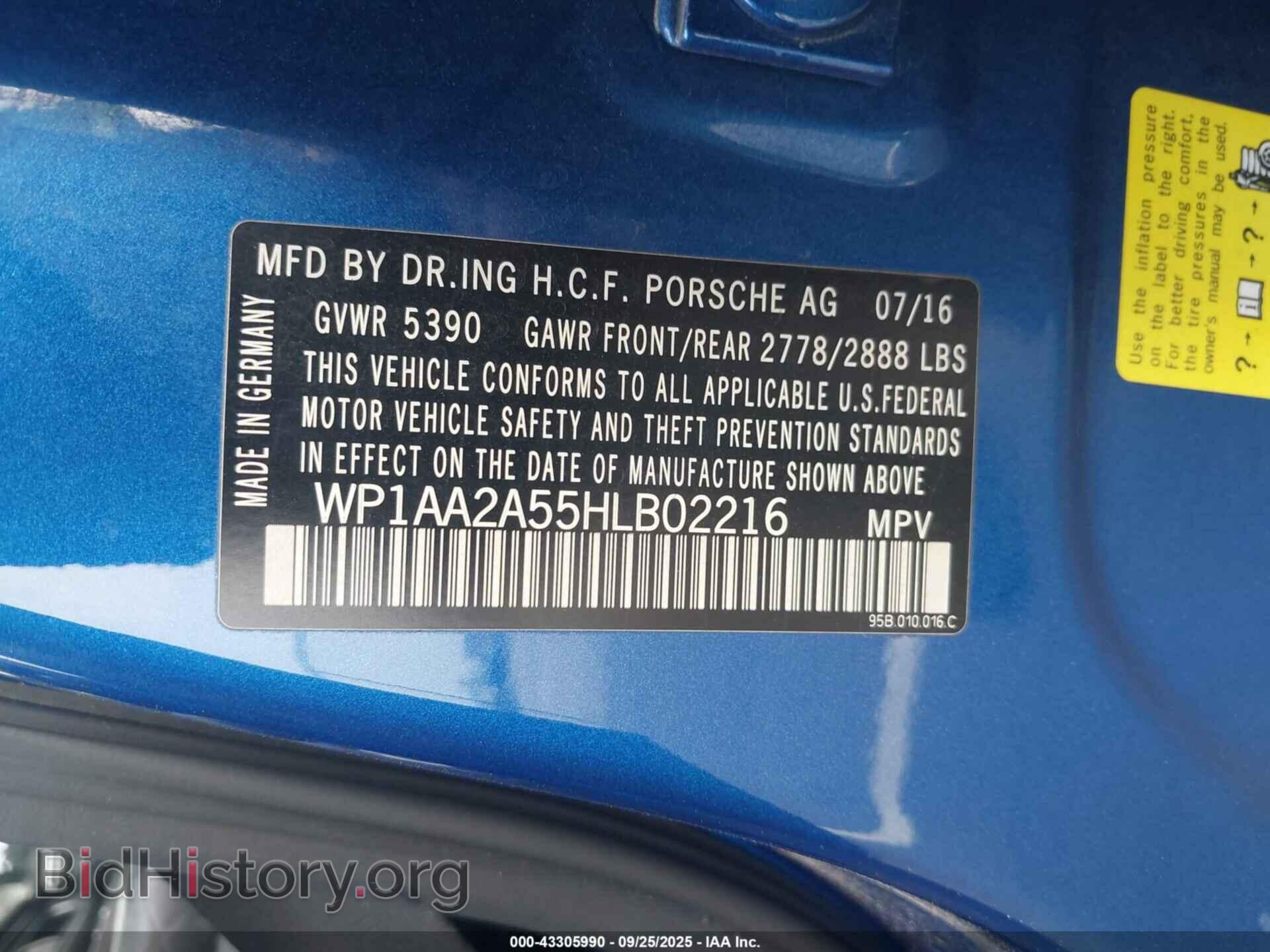 2017 PORSCHE MACAN - VIN: WP1AA2A55HLB02216 - Фото 9