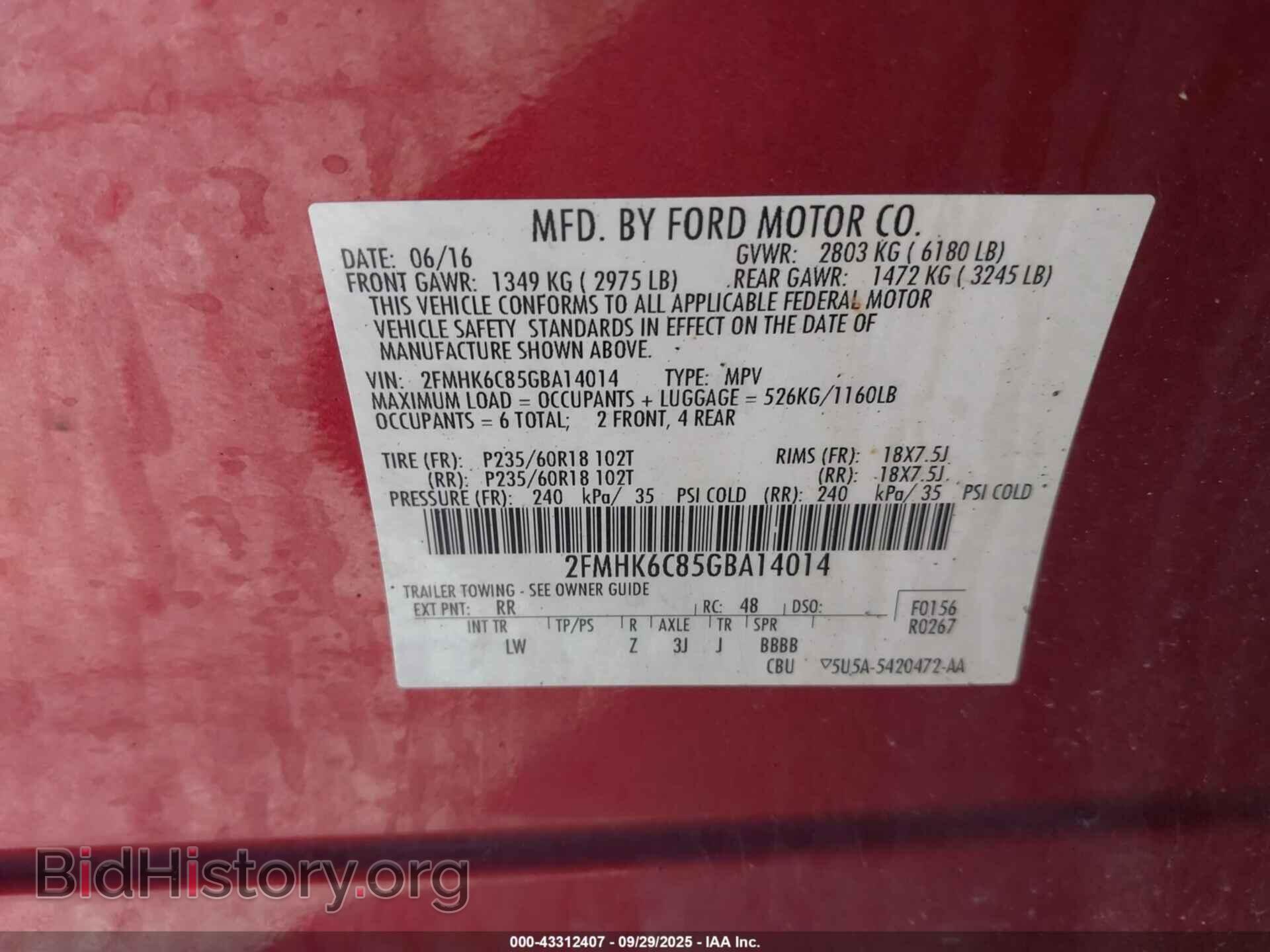 2016 FORD FLEX - VIN: 2FMHK6C85GBA14014 - Photo 9