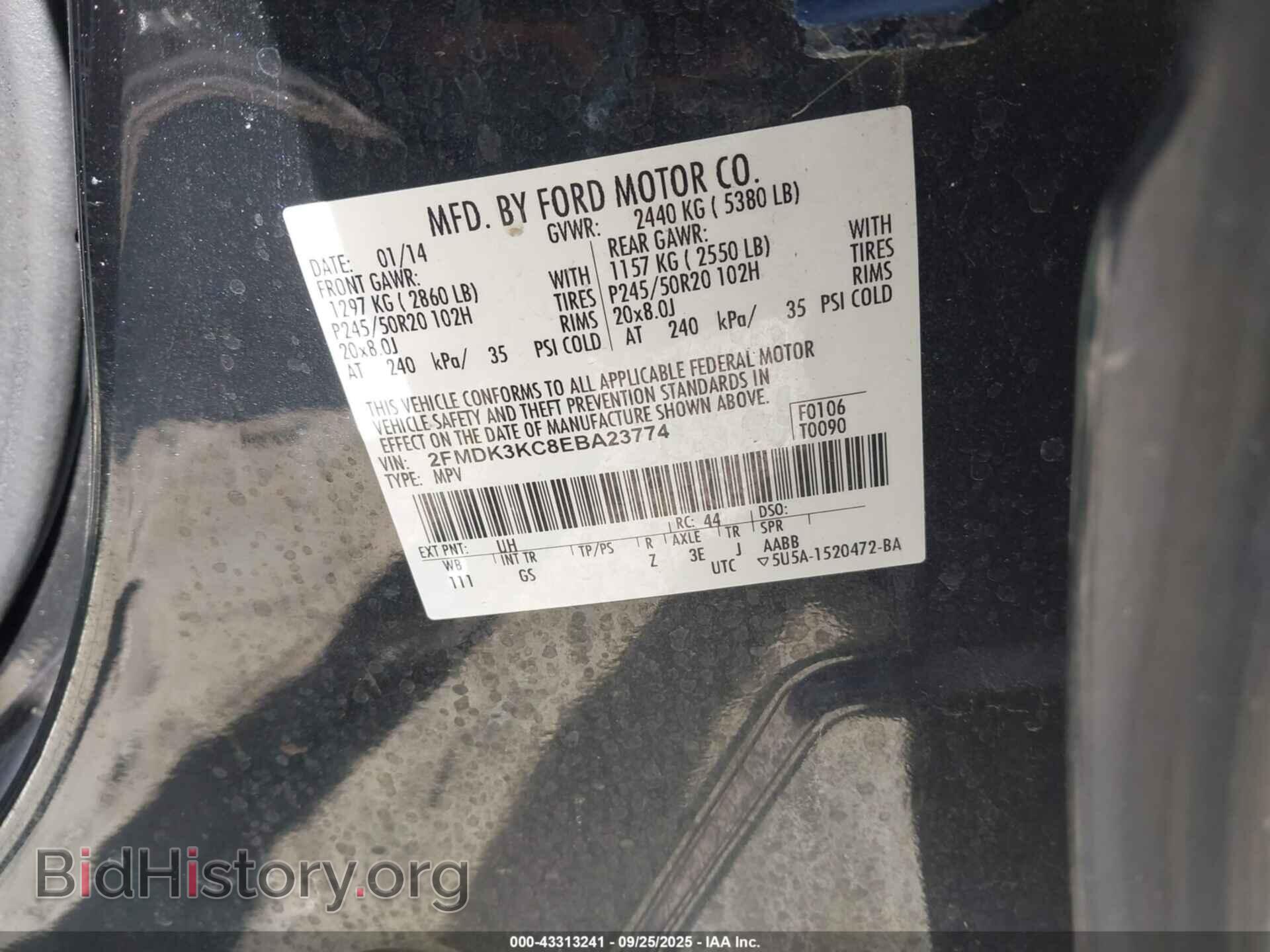 2014 FORD EDGE - VIN: 2FMDK3KC8EBA23774 - Photo 9