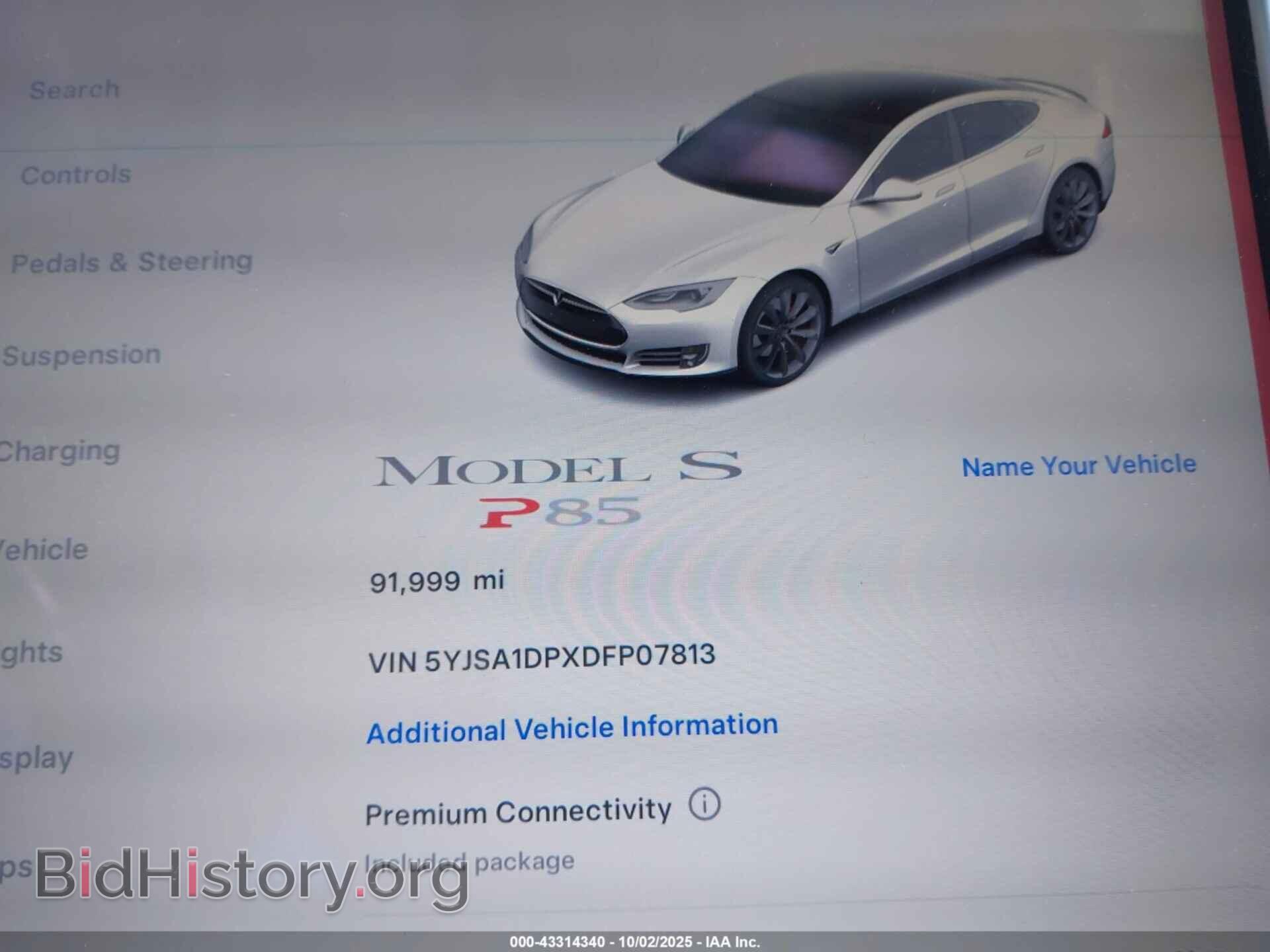 2013 TESLA MODEL S - VIN: 5YJSA1DPXDFP07813 - Photo 7