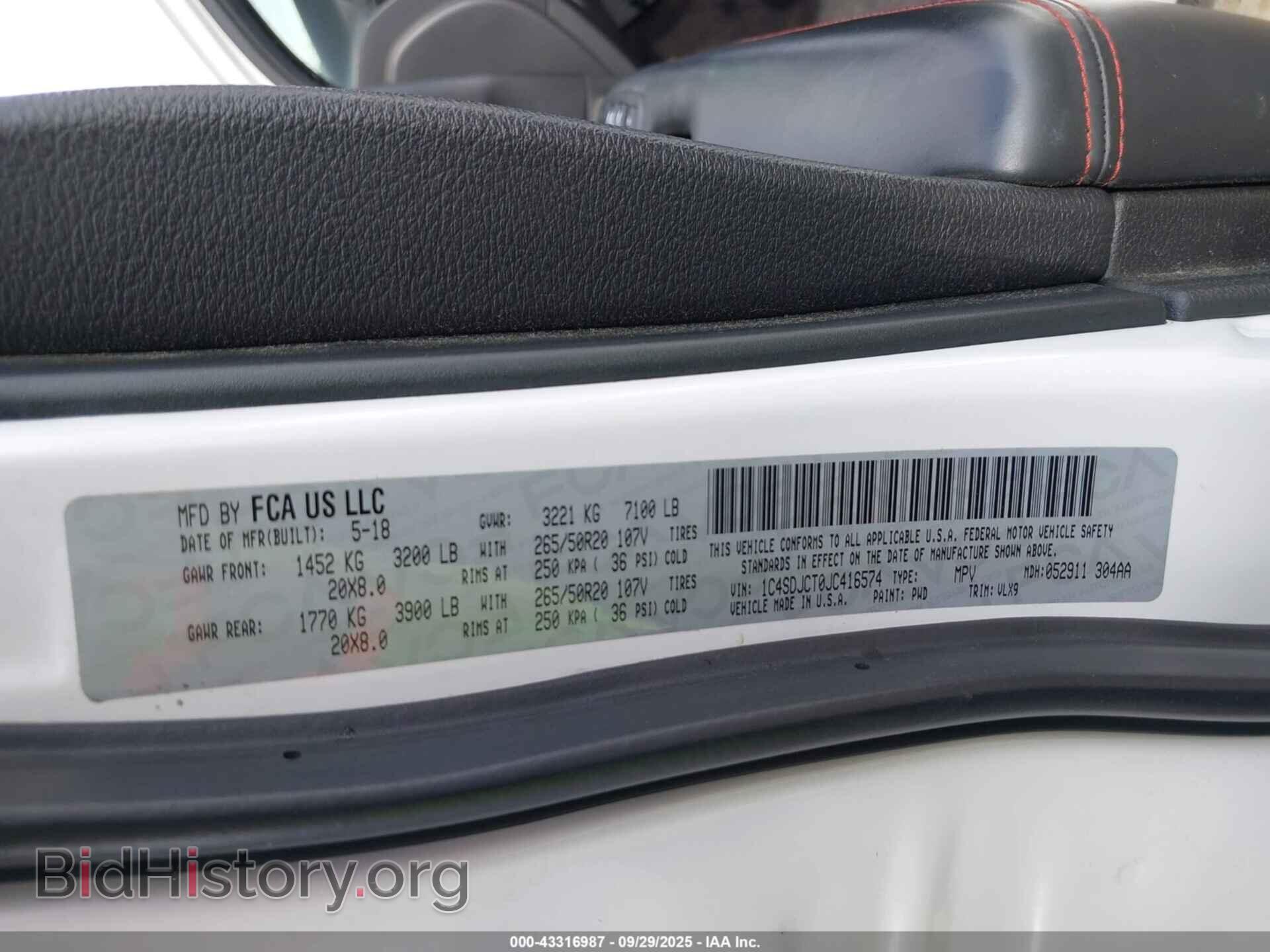 2018 DODGE DURANGO - VIN: 1C4SDJCT0JC416574 - Фото 9