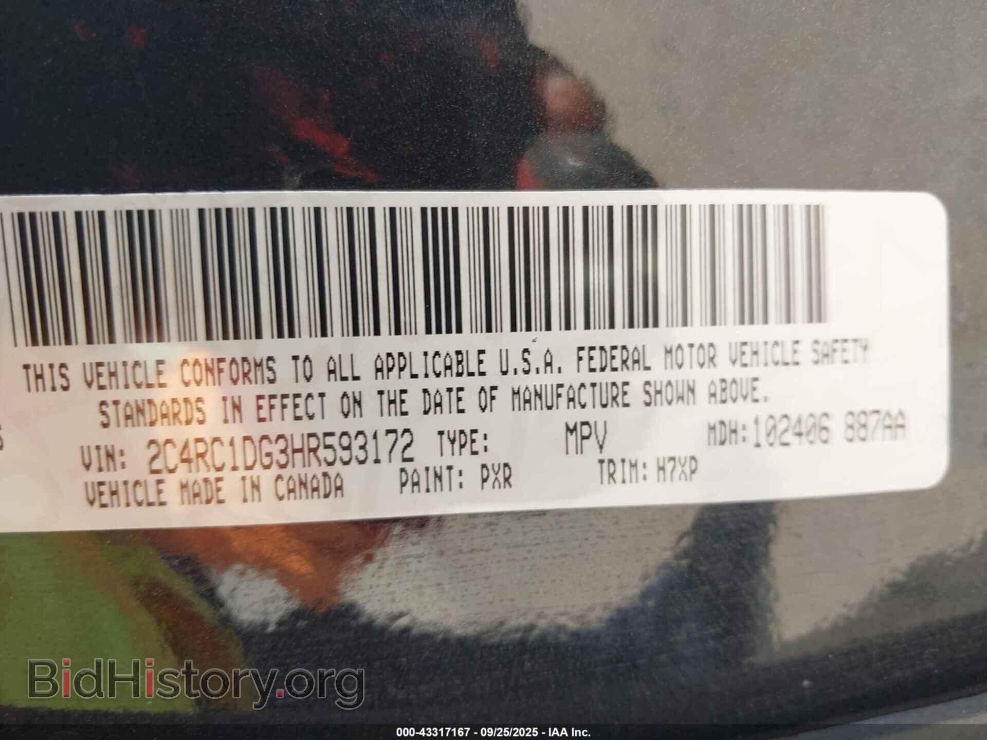 2017 CHRYSLER PACIFICA - VIN: 2C4RC1DG3HR593172 - Photo 9