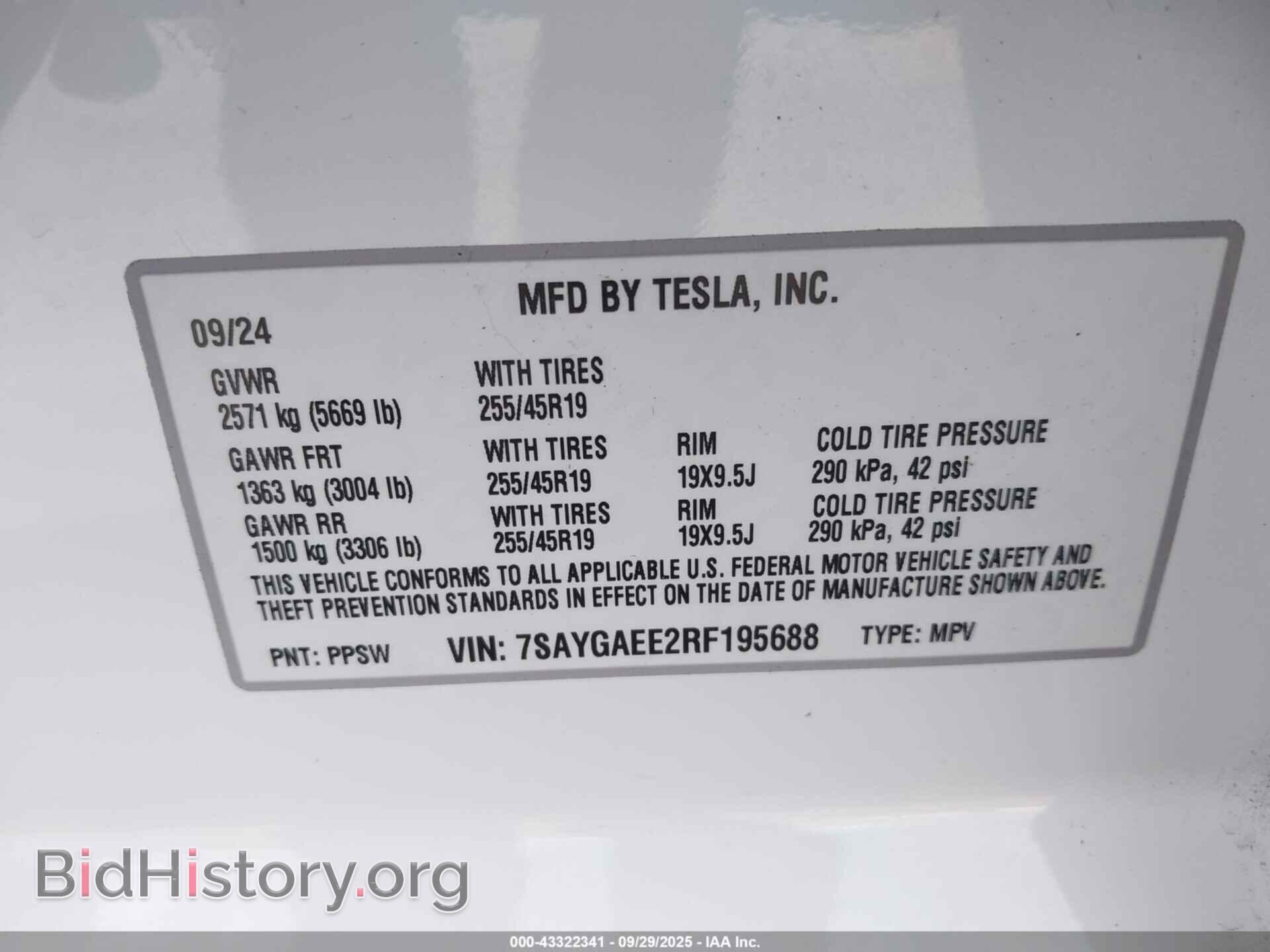 2024 TESLA MODEL Y - VIN: 7SAYGAEE2RF195688 - Фото 9
