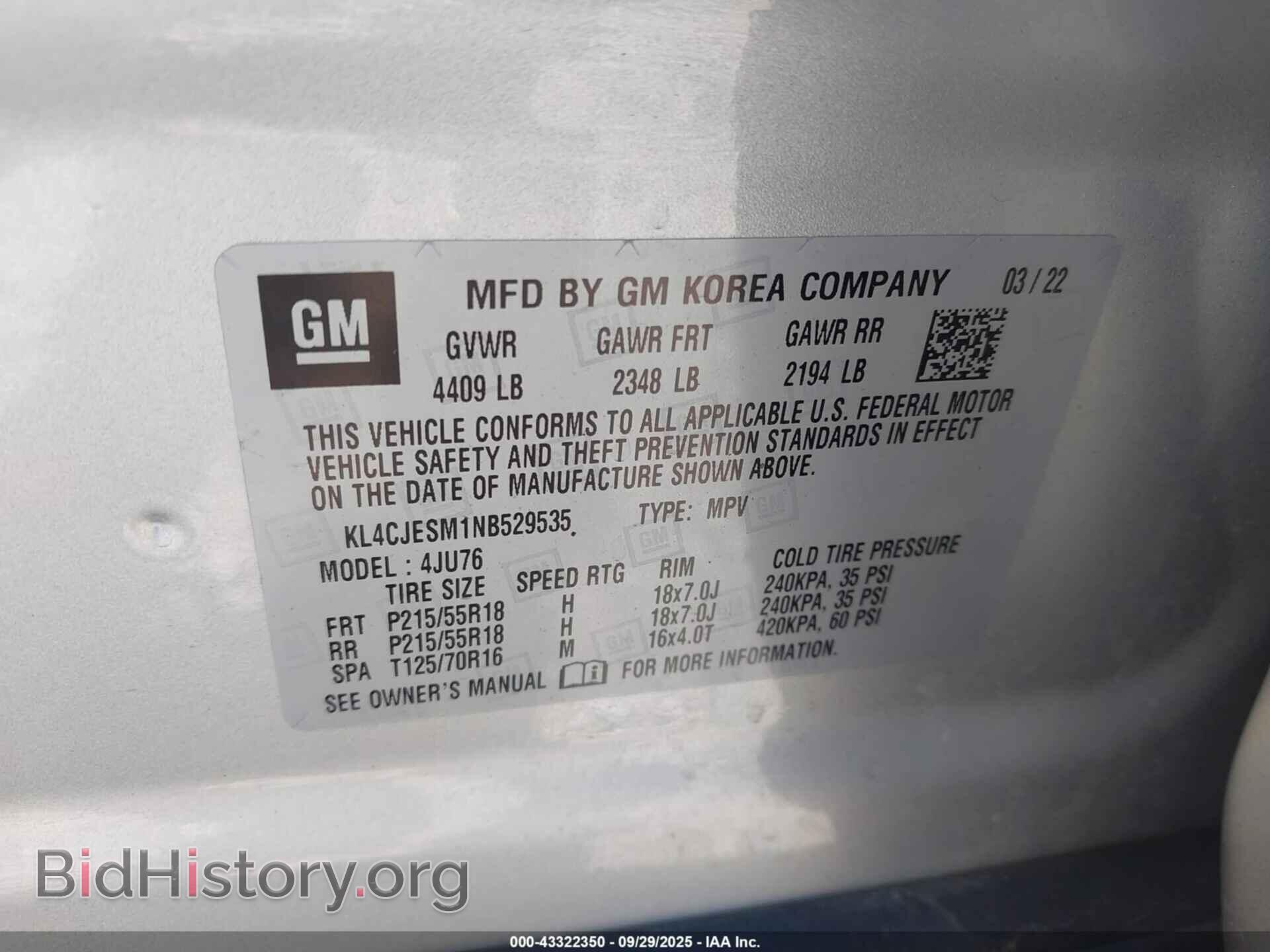 2022 BUICK ENCORE - VIN: KL4CJESM1NB529535 - Фото 9