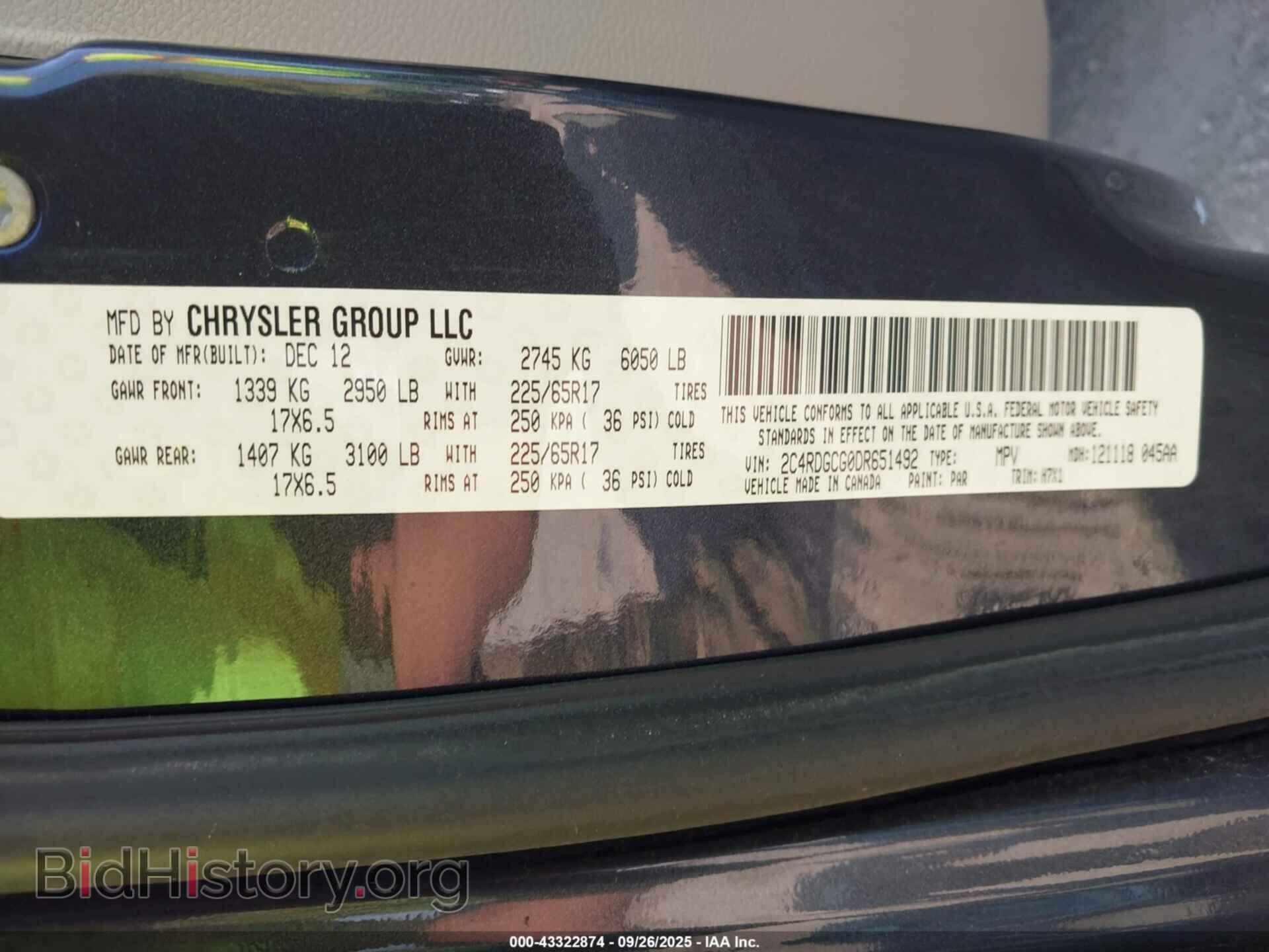 2013 DODGE GRAND CARAVAN - VIN: 2C4RDGCG0DR651492 - Фото 9