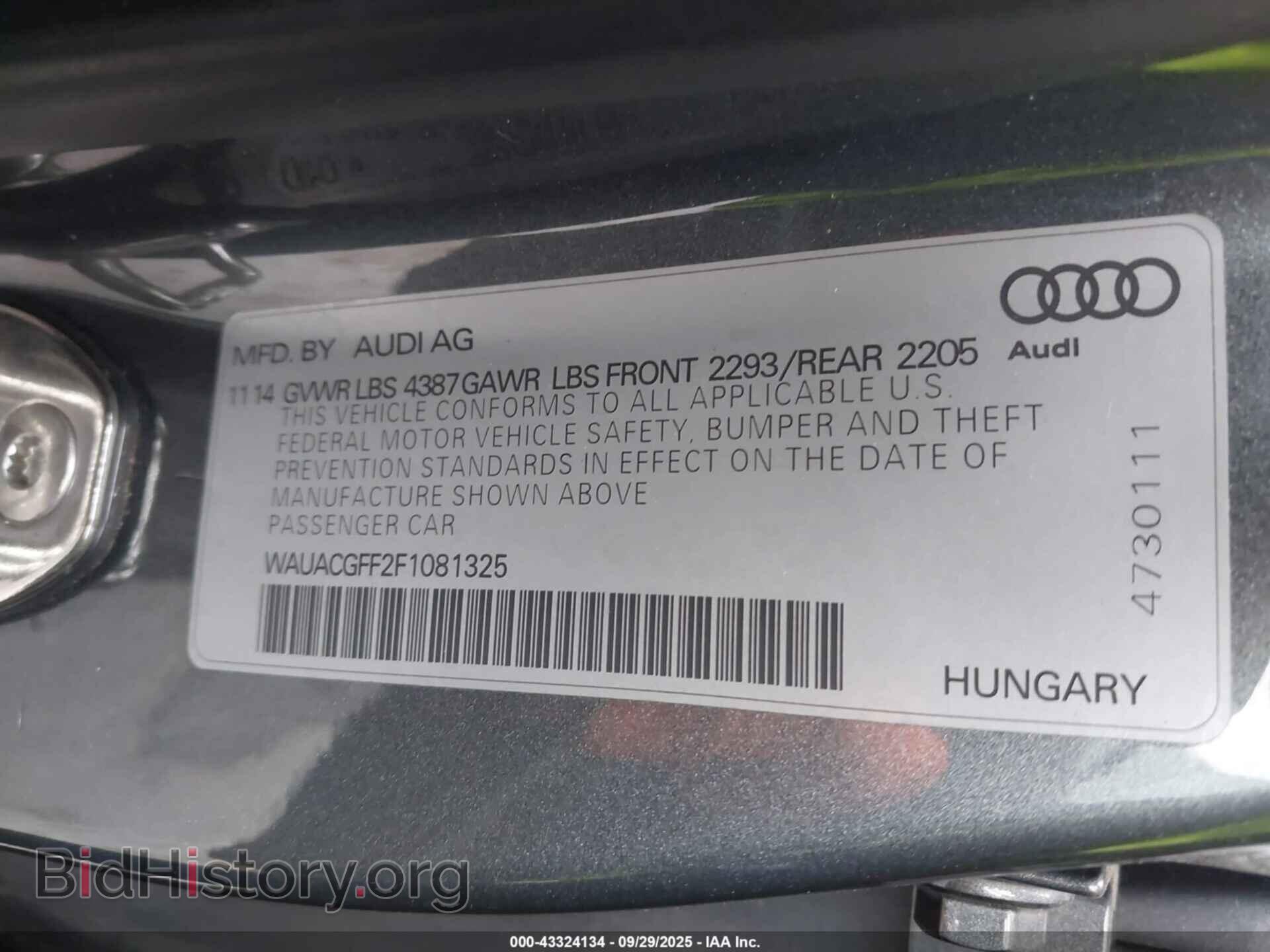 2015 AUDI A3 - VIN: WAUACGFF2F1081325 - Фото 9
