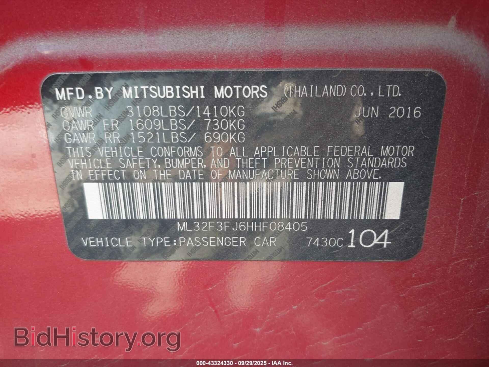2017 MITSUBISHI MIRAGE G4 - VIN: ML32F3FJ6HHF08405 - Фото 9