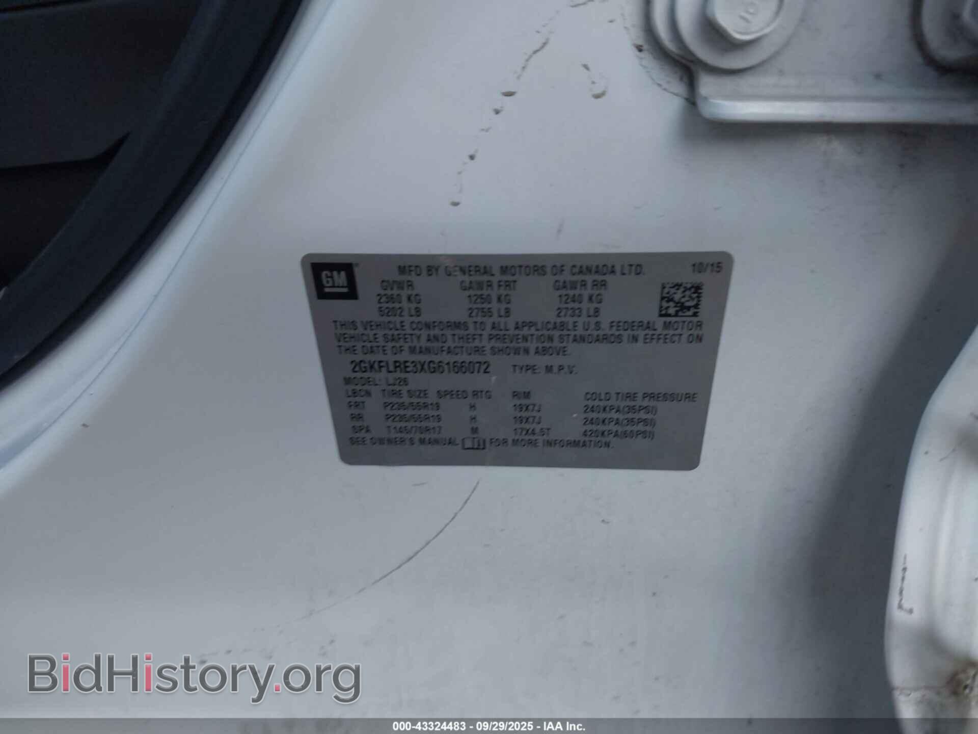 2016 GMC TERRAIN - VIN: 2GKFLRE3XG6166072 - Фото 9
