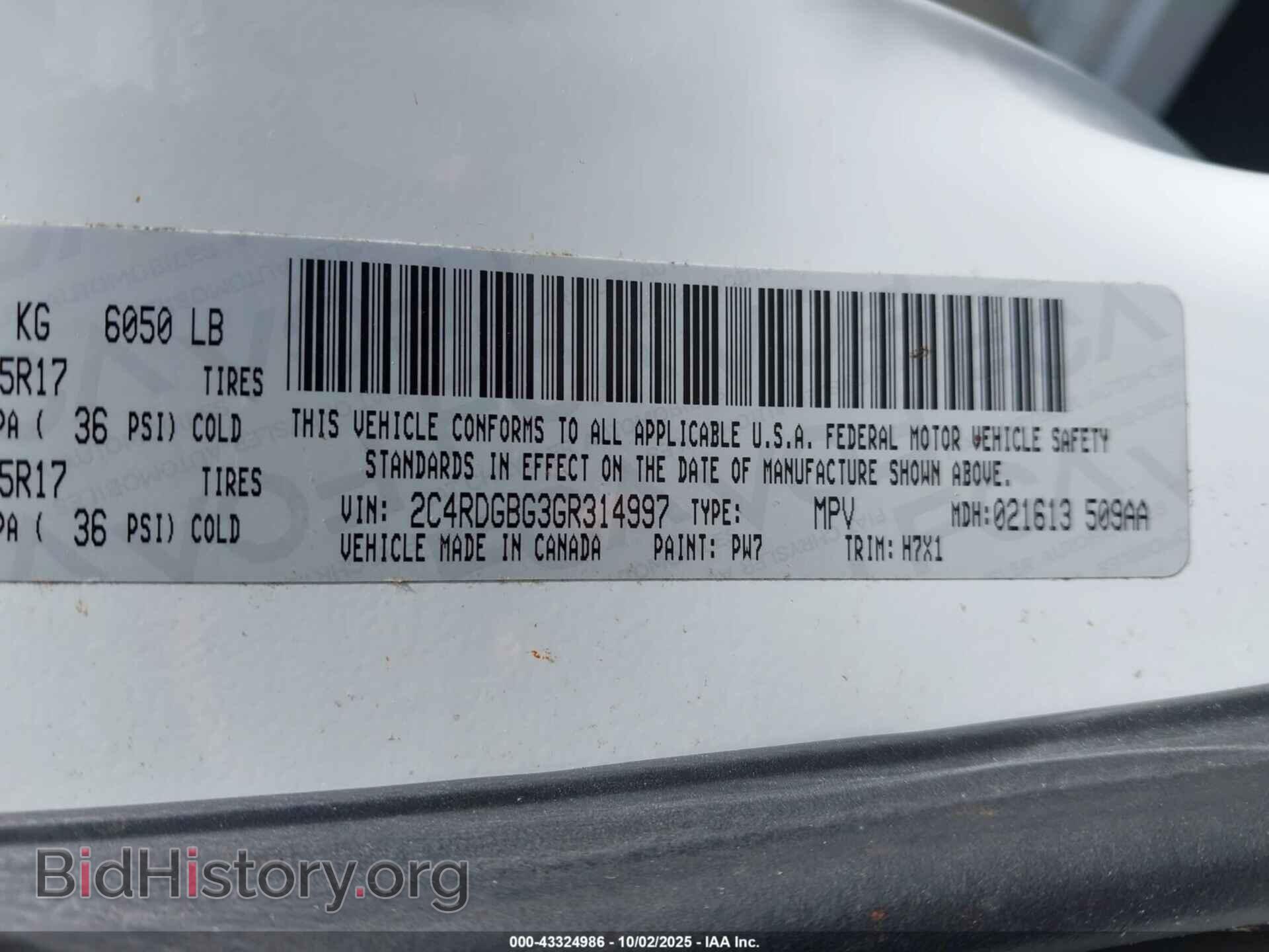 2016 DODGE GRAND CARAVAN - VIN: 2C4RDGBG3GR314997 - Photo 9