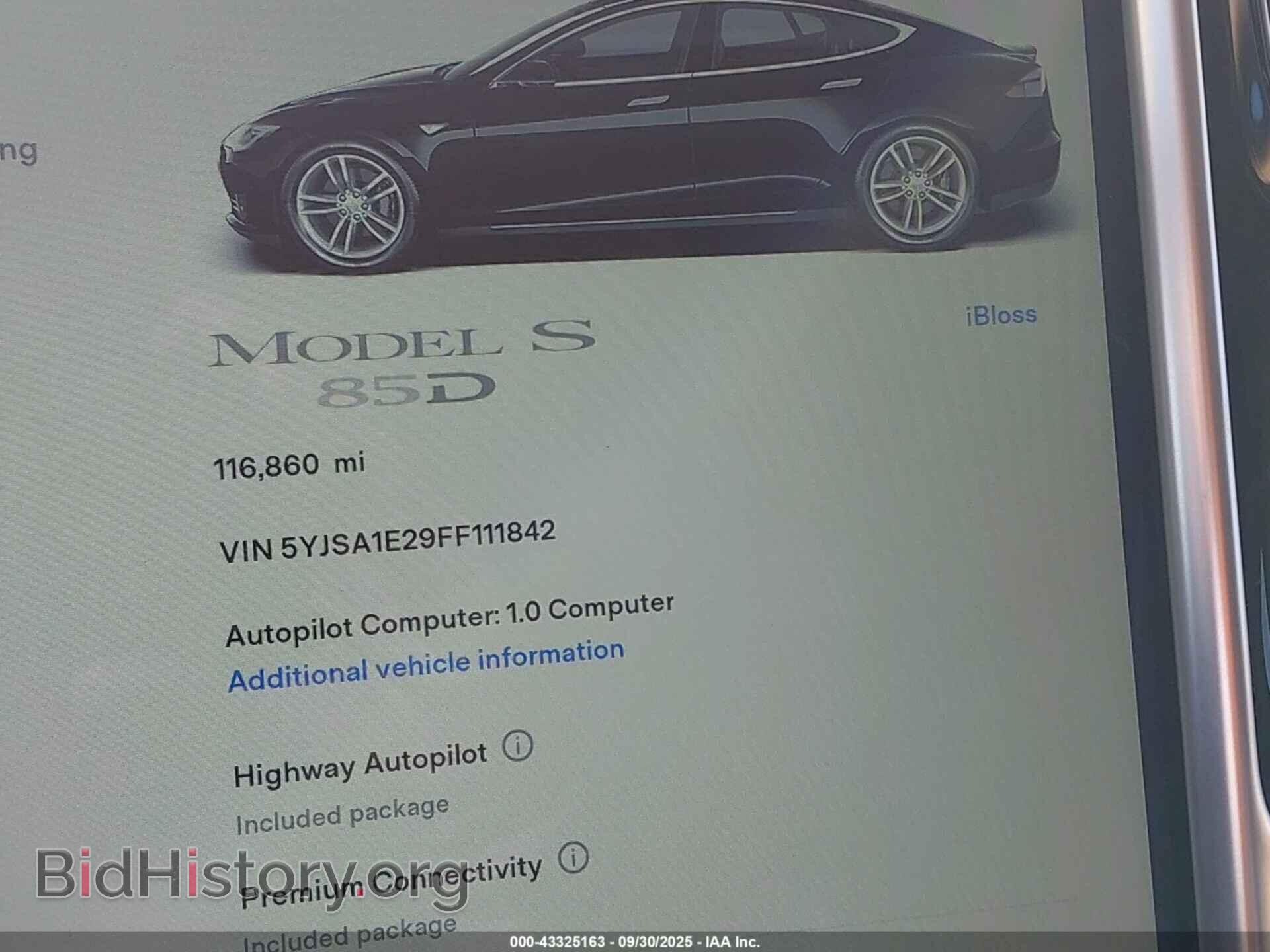2015 TESLA MODEL S - VIN: 5YJSA1E29FF111842 - Фото 15