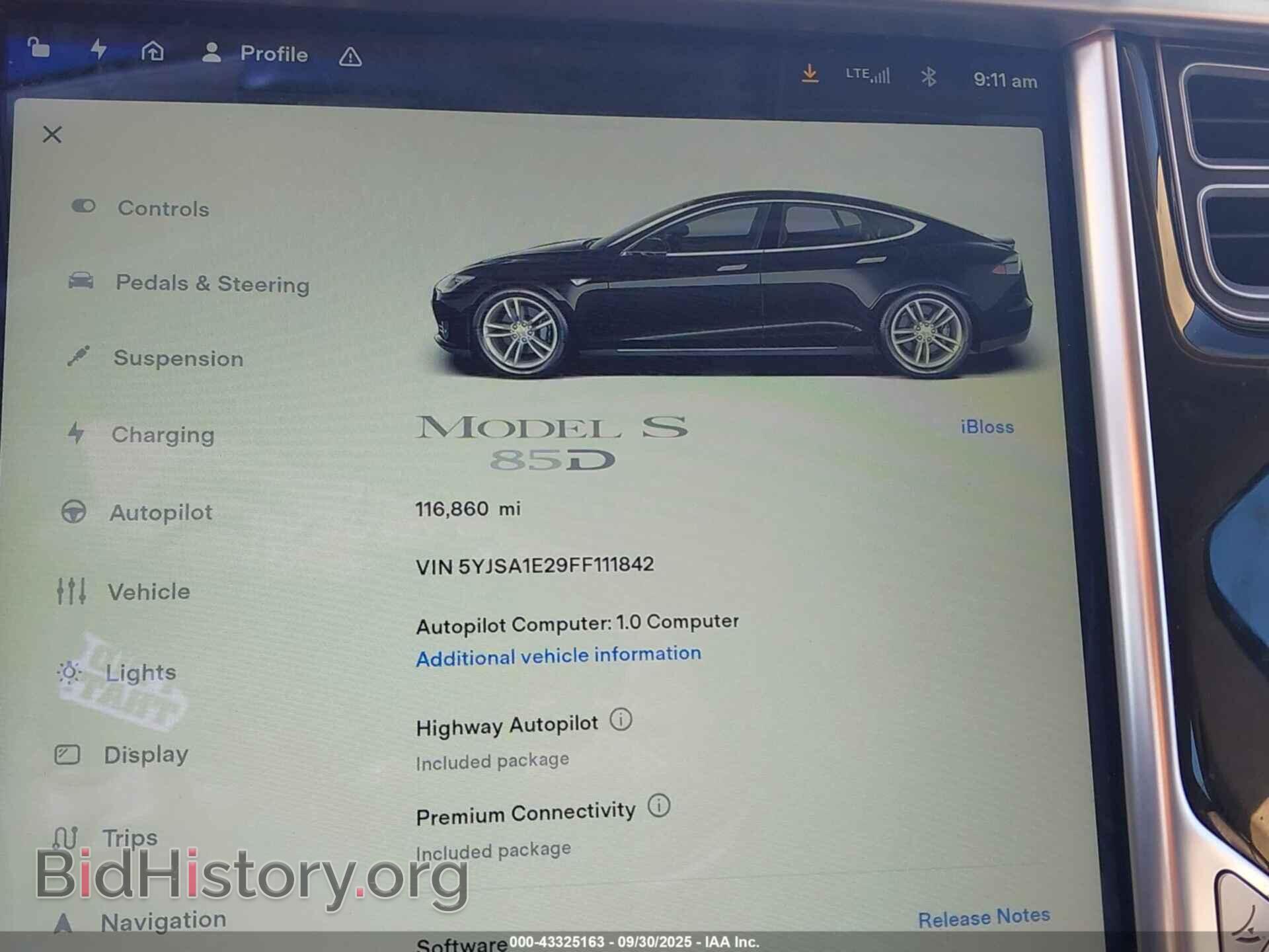 2015 TESLA MODEL S - VIN: 5YJSA1E29FF111842 - Фото 7